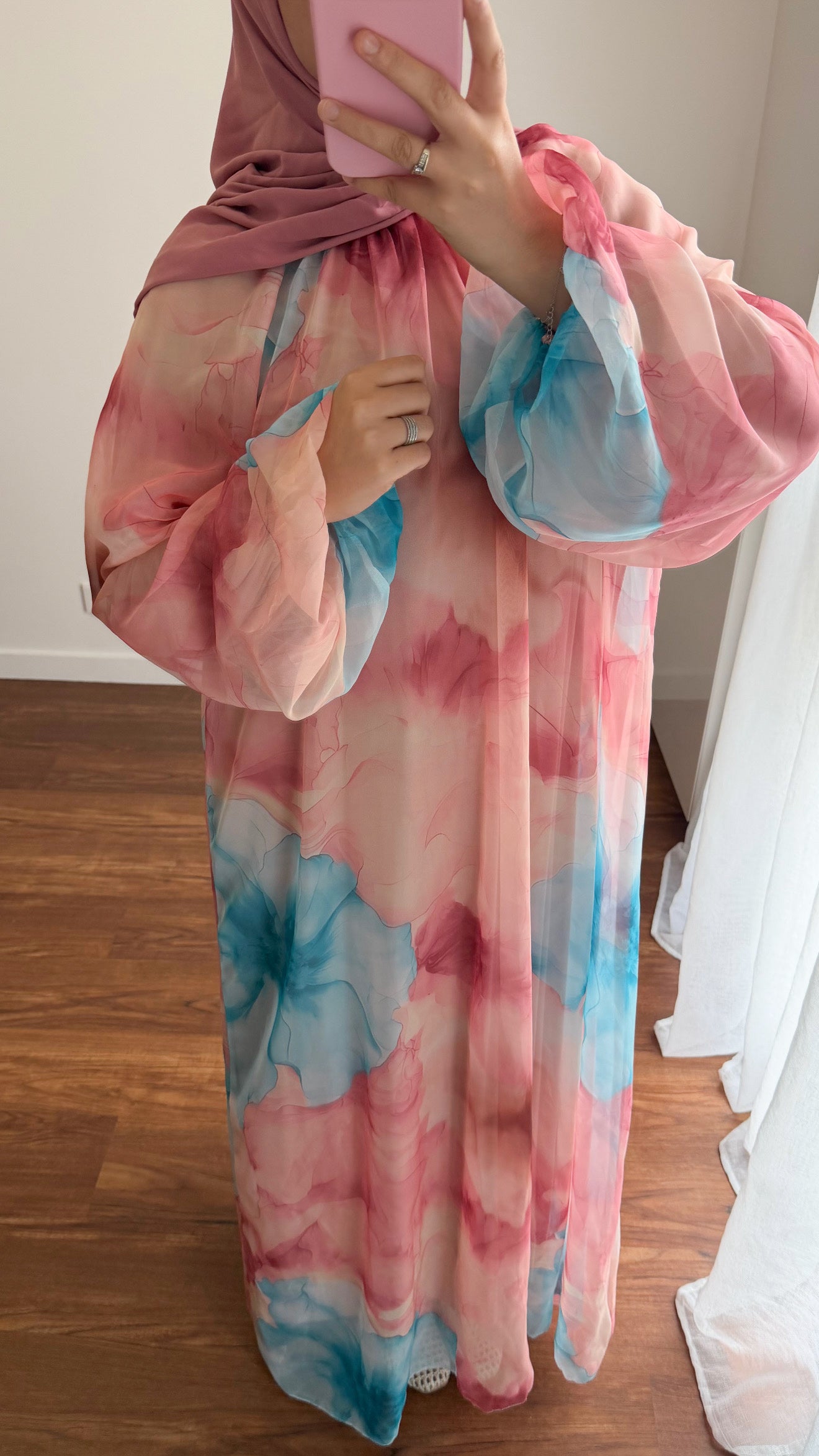 ABAYA BICOLORE ROSE