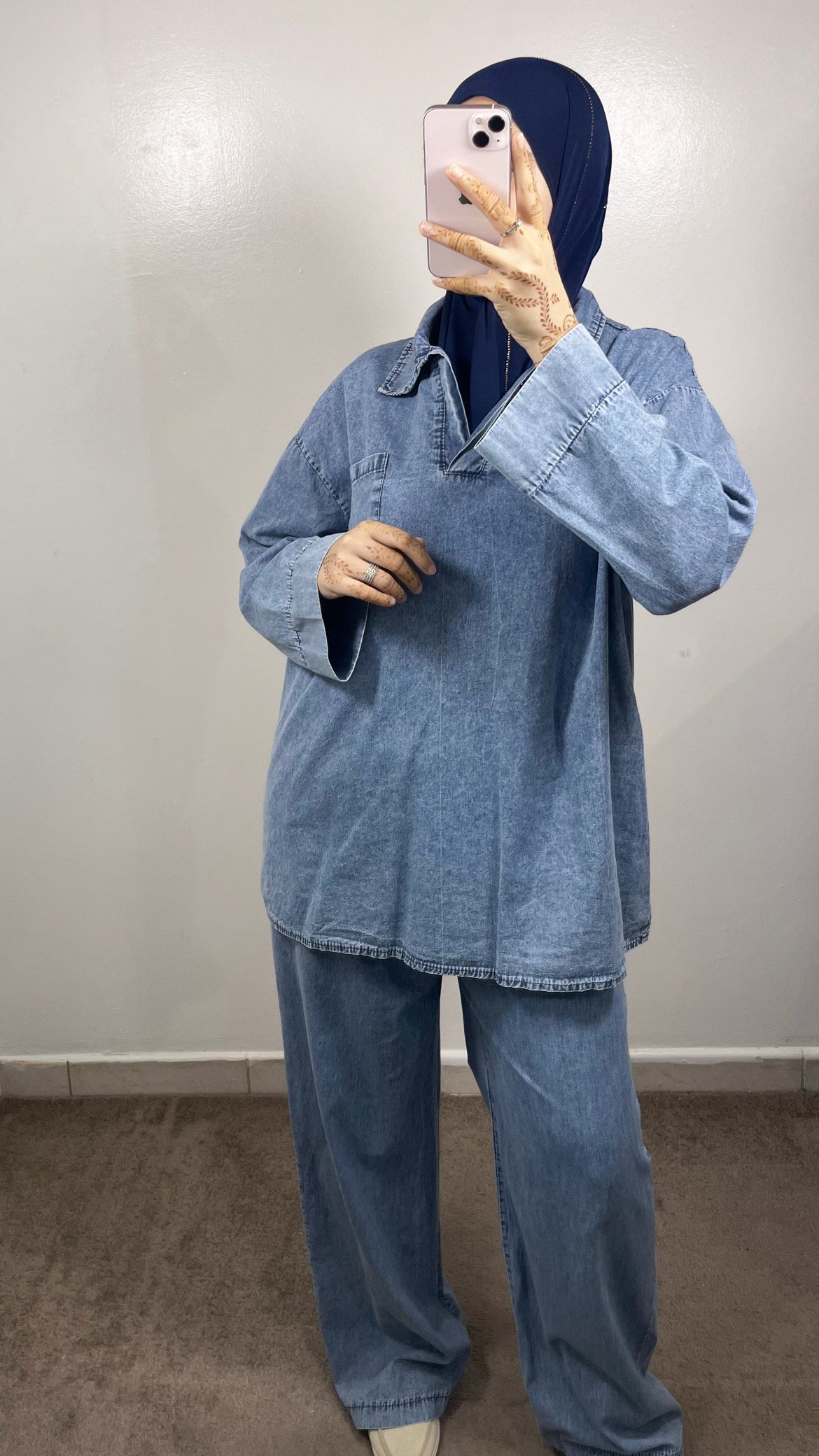 ENSEMBLE DENIM DELAVÉ BLEU
