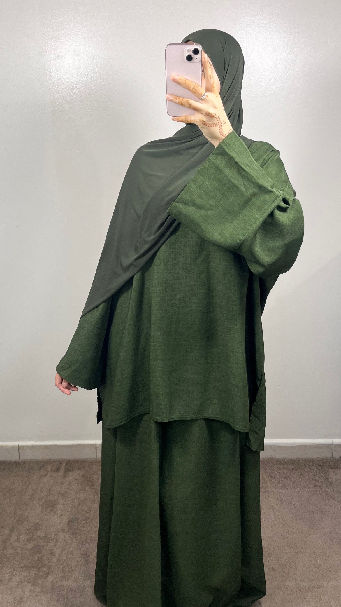 ENSEMBLE JUPE AYAT VERT KAKI
