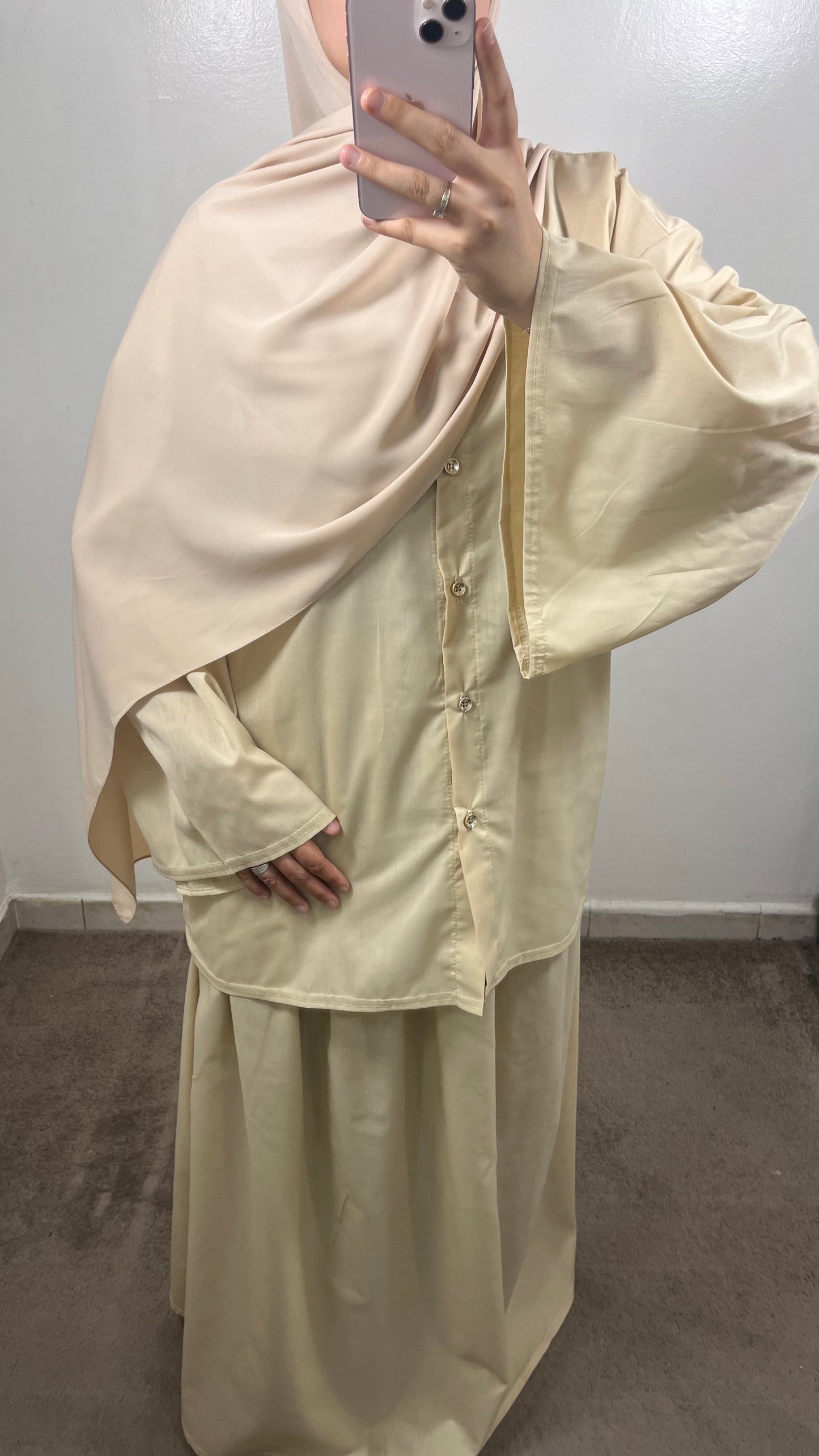ENSEMBLE CLASSY CHEMISE + JUPE BEIGE