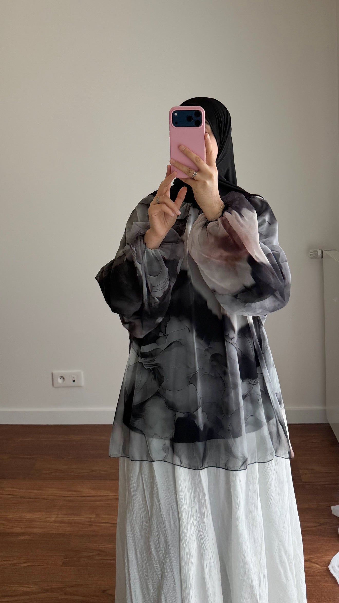 BLOUSE BICOLORE NOIR