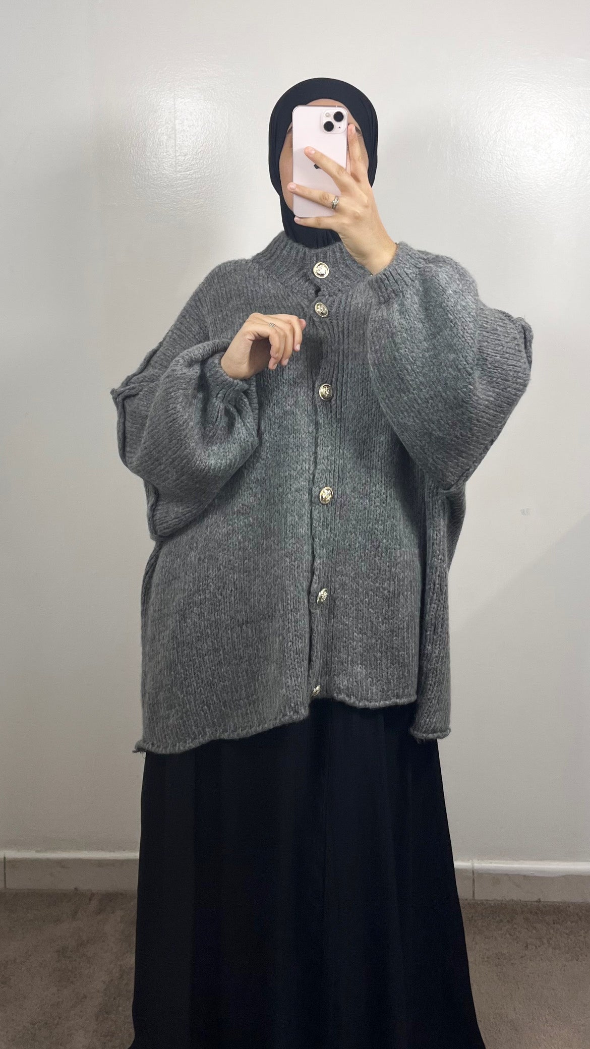 GILET BOUTONNÉ EN LAINE GRIS