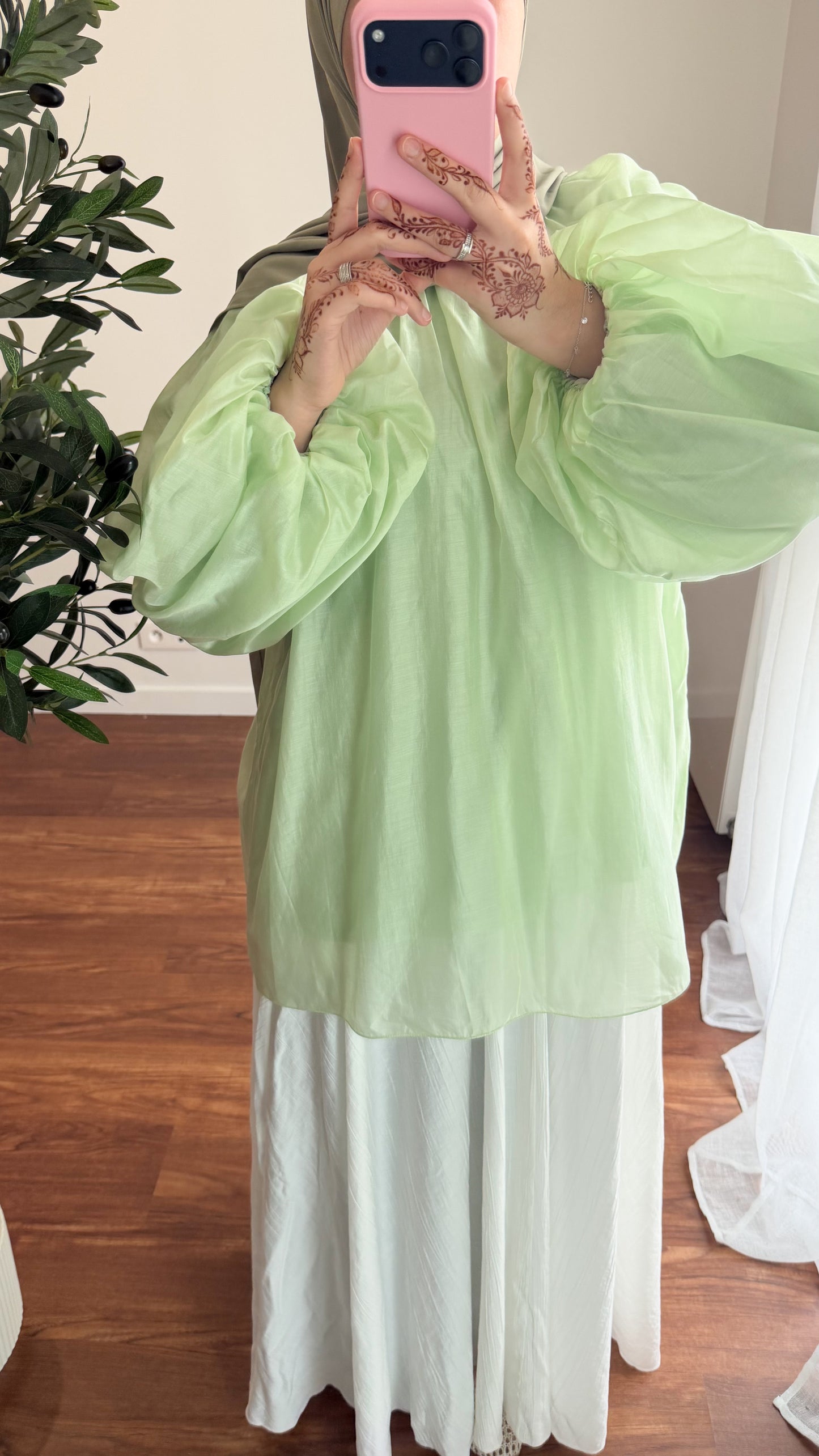 BLOUSE TENCEL VERT D’EAU