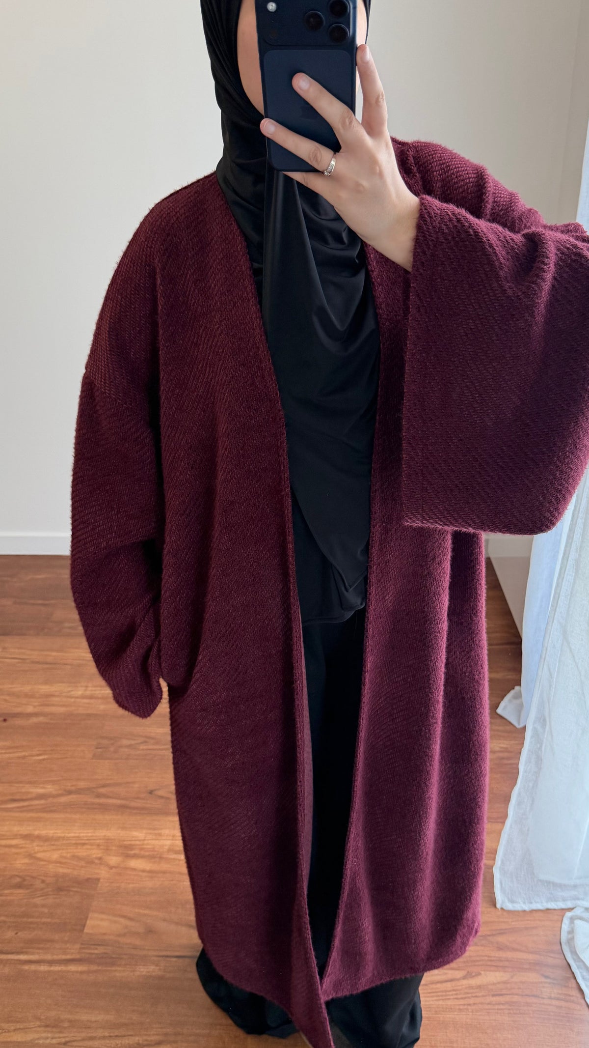 MANTEAU LONG HAWA BORDEAU