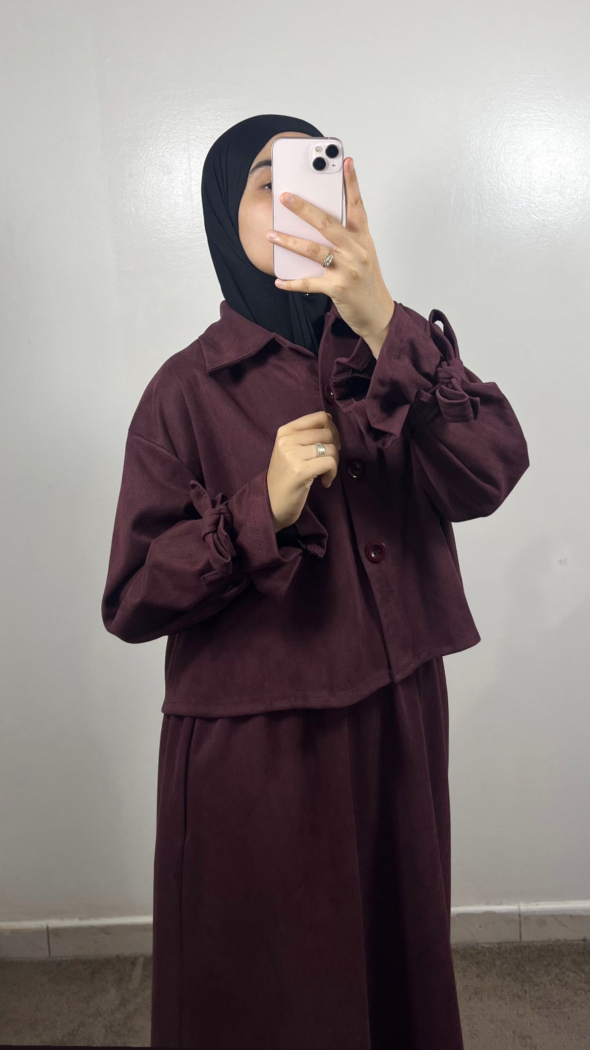 ENSEMBLE TRENCH 2.0 EN DAIM BORDEAU