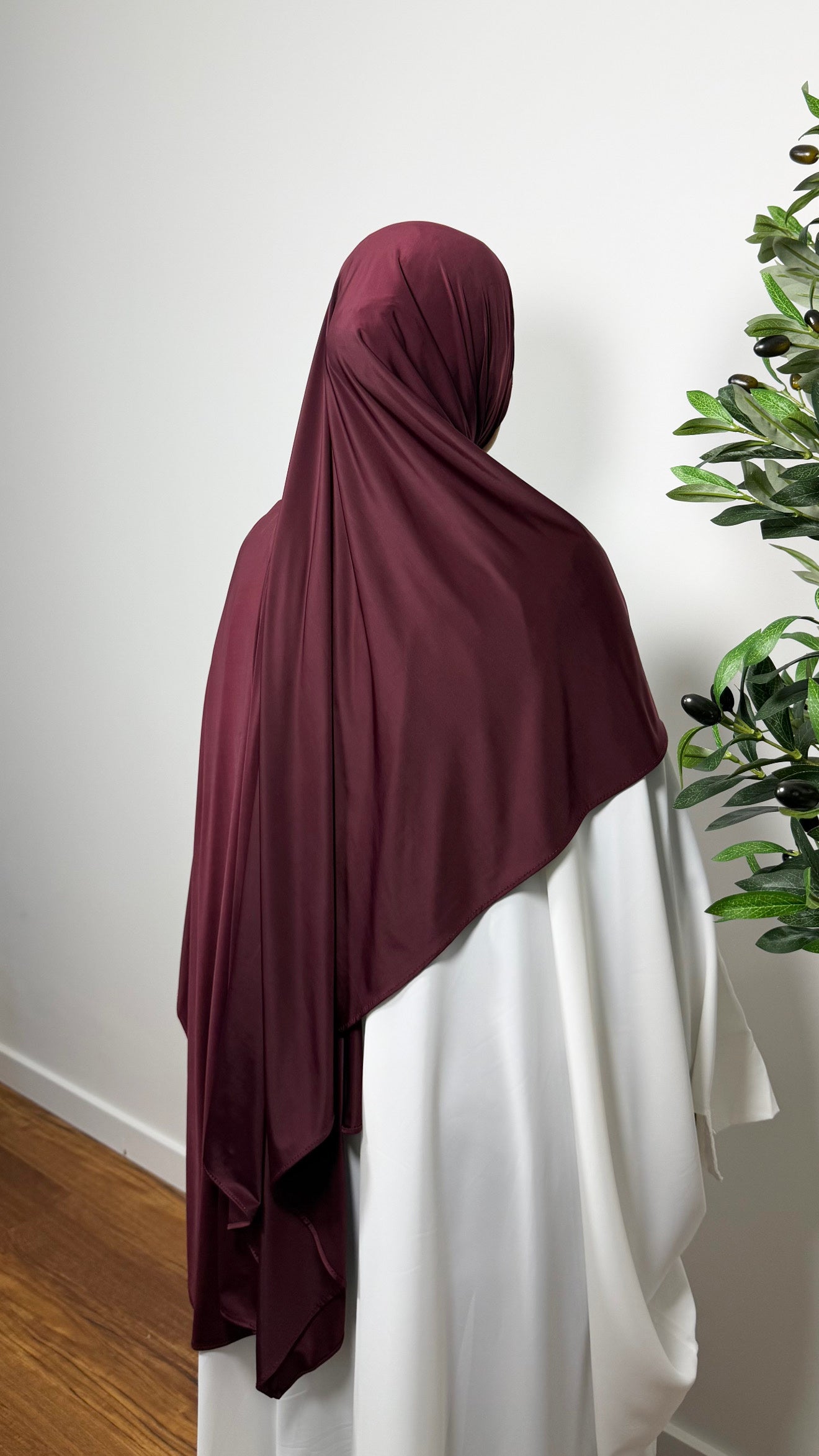 HIJAB JERSEY LIQUID BORDEAU