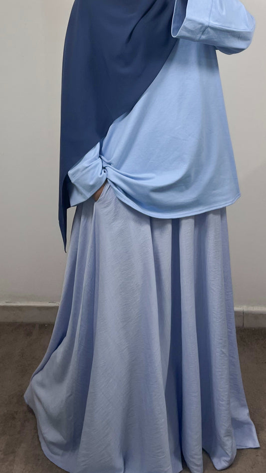 JUPE LONGUE BLEU CIEL