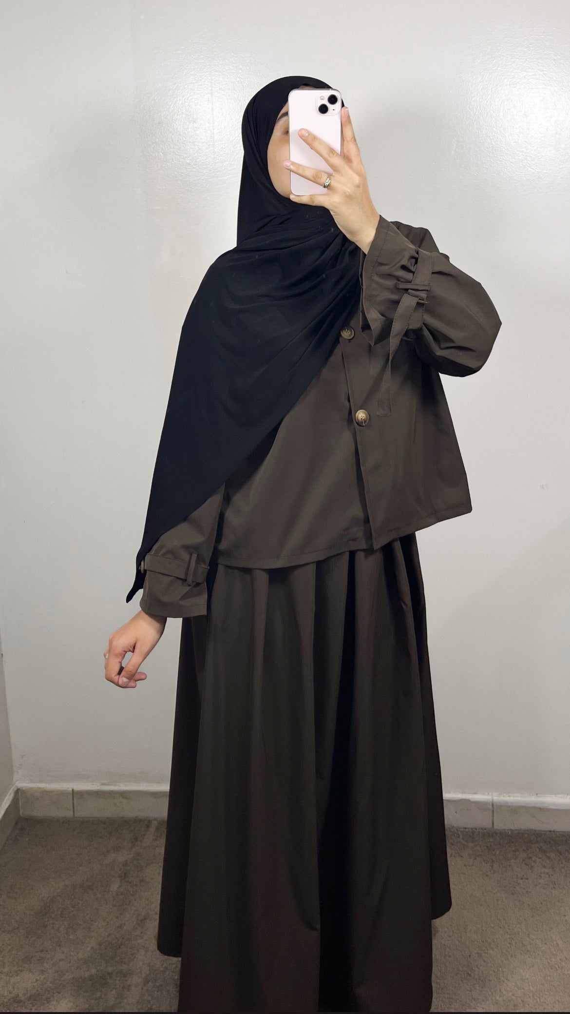 ENSEMBLE TRENCH VESTE + JUPE MARRON