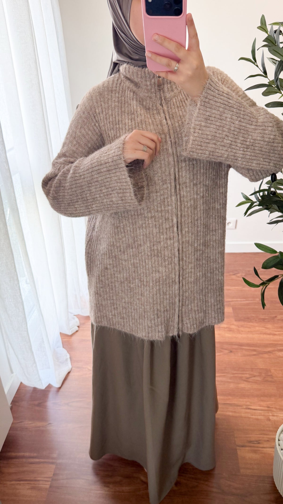 GILET ZIPPÉ TAUPE