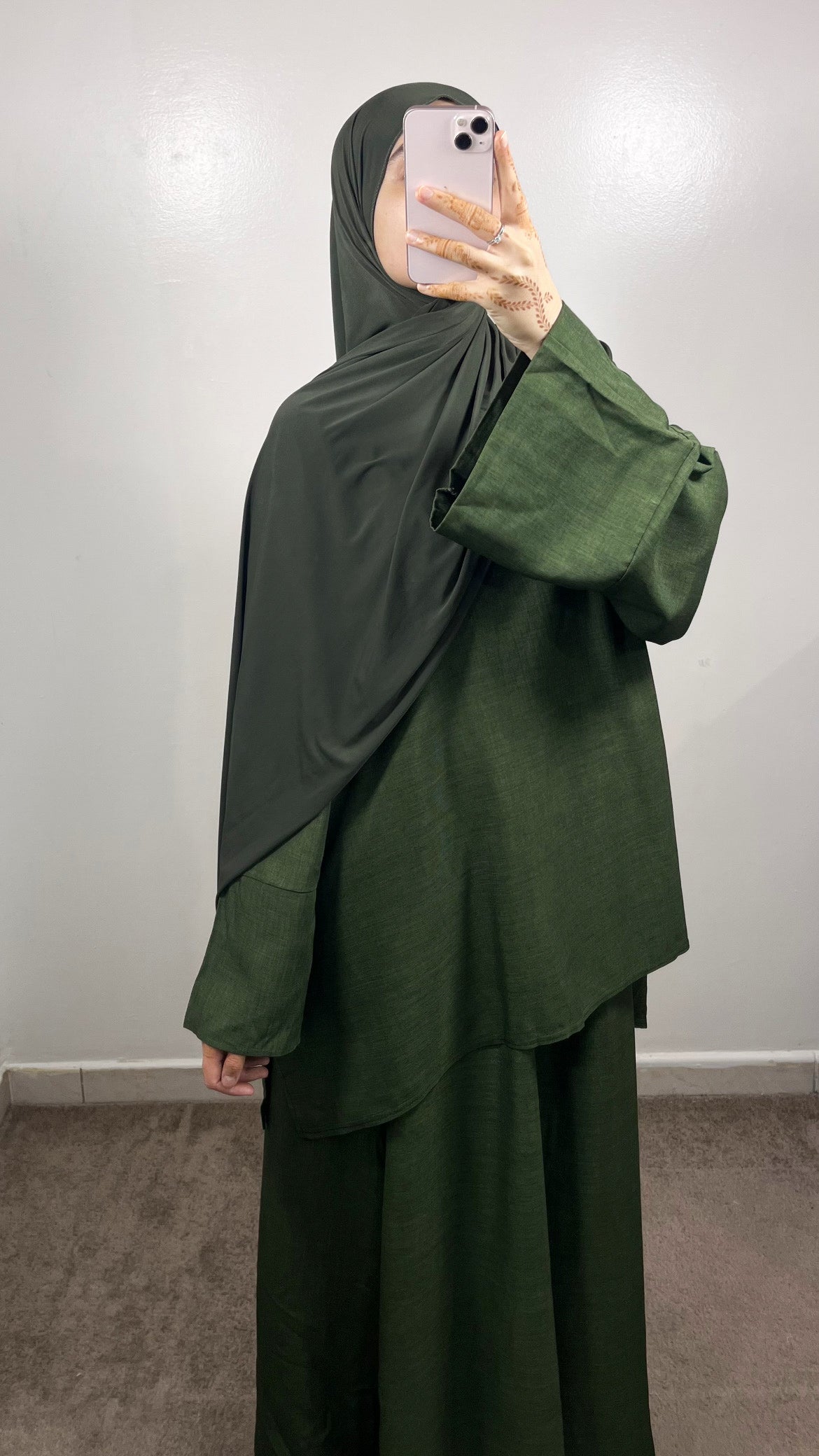 ENSEMBLE JUPE AYAT VERT KAKI