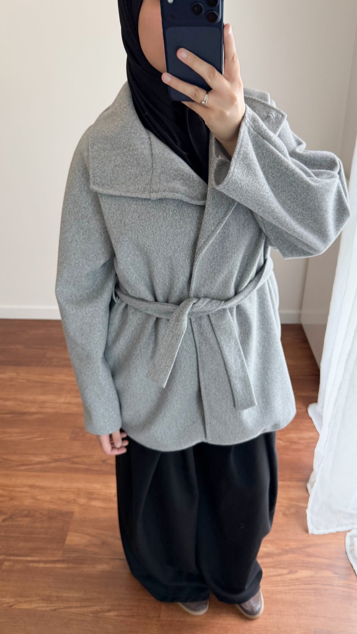 MANTEAU MI-LONG GRIS
