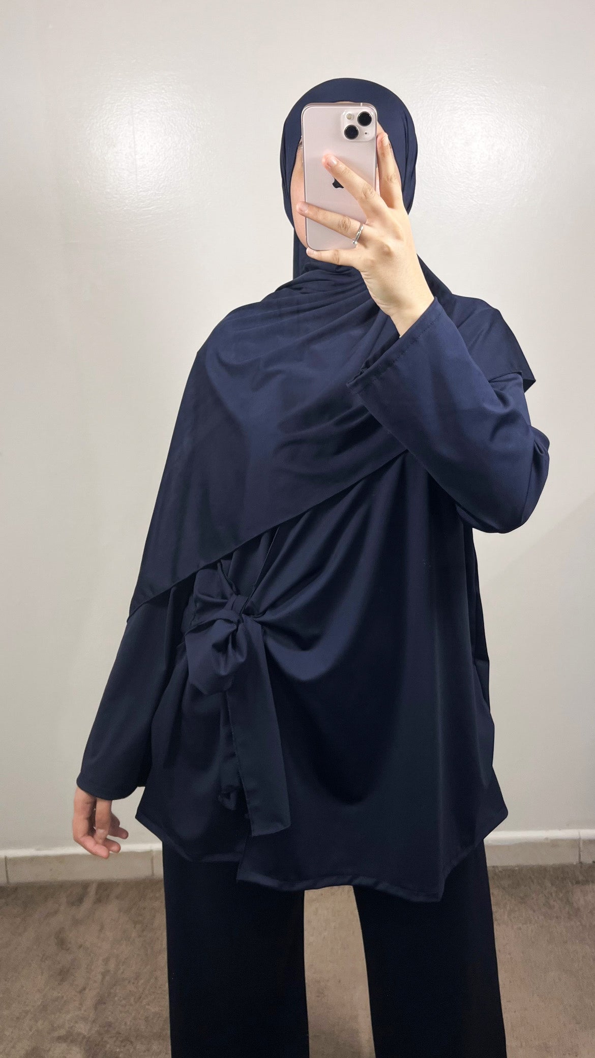 BURKINI 3 PIÈCES À NOUER BLEU MARINE