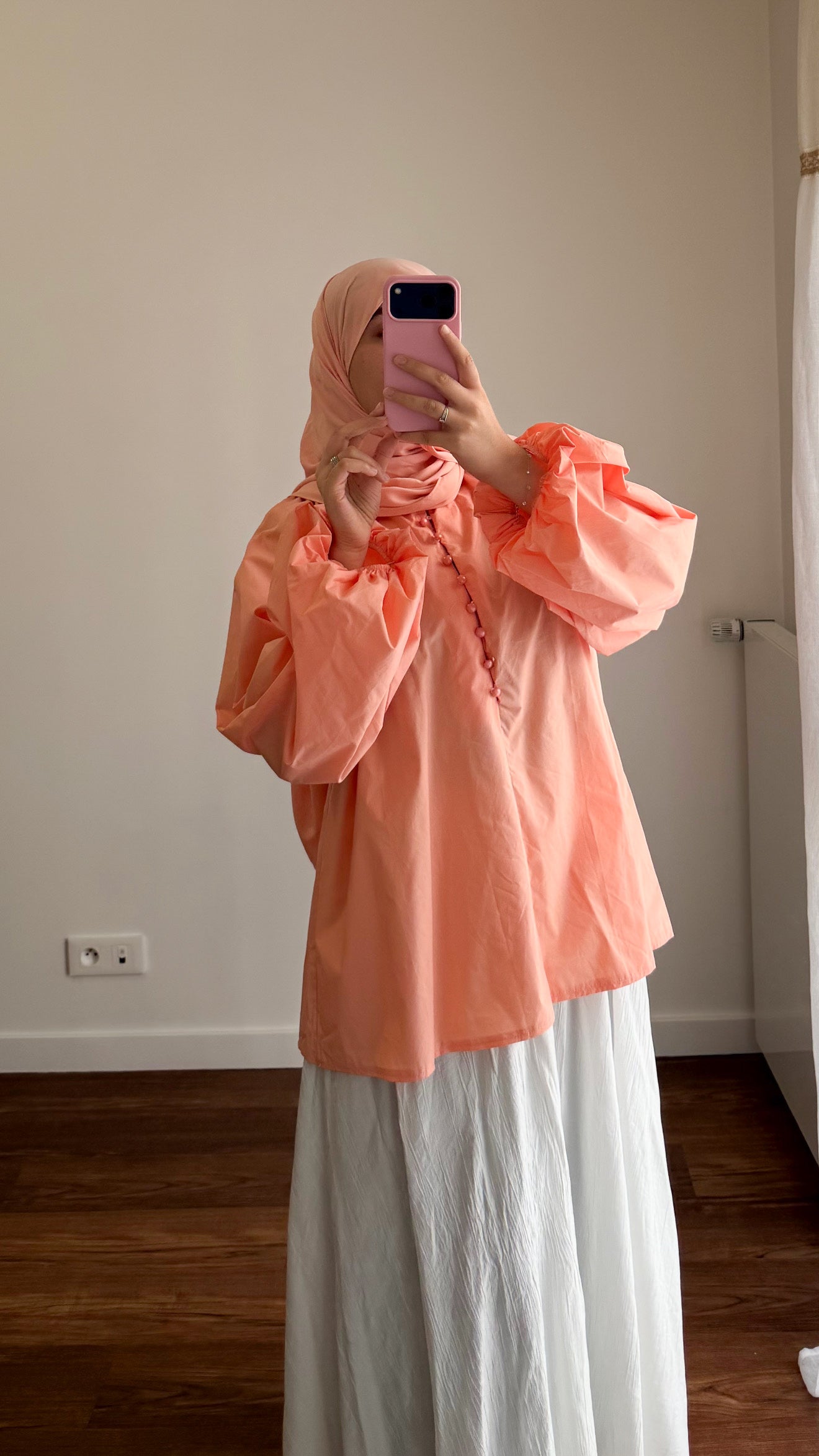 BLOUSE SIYA POPELINE PÊCHE