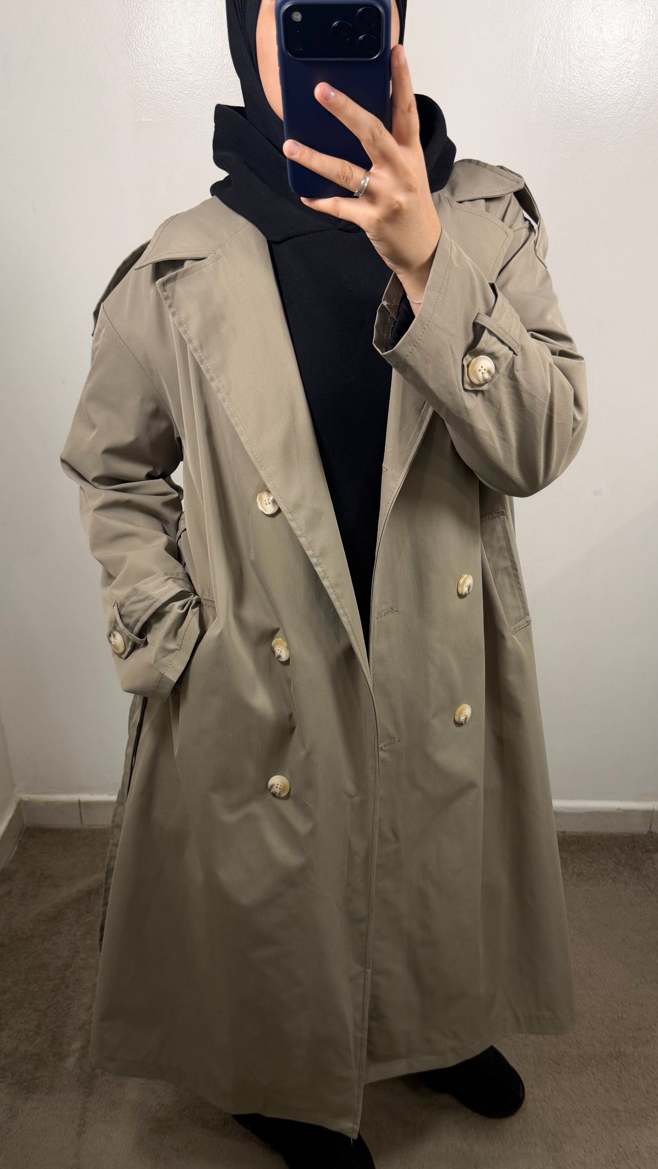 TRENCH LONG TAUPE