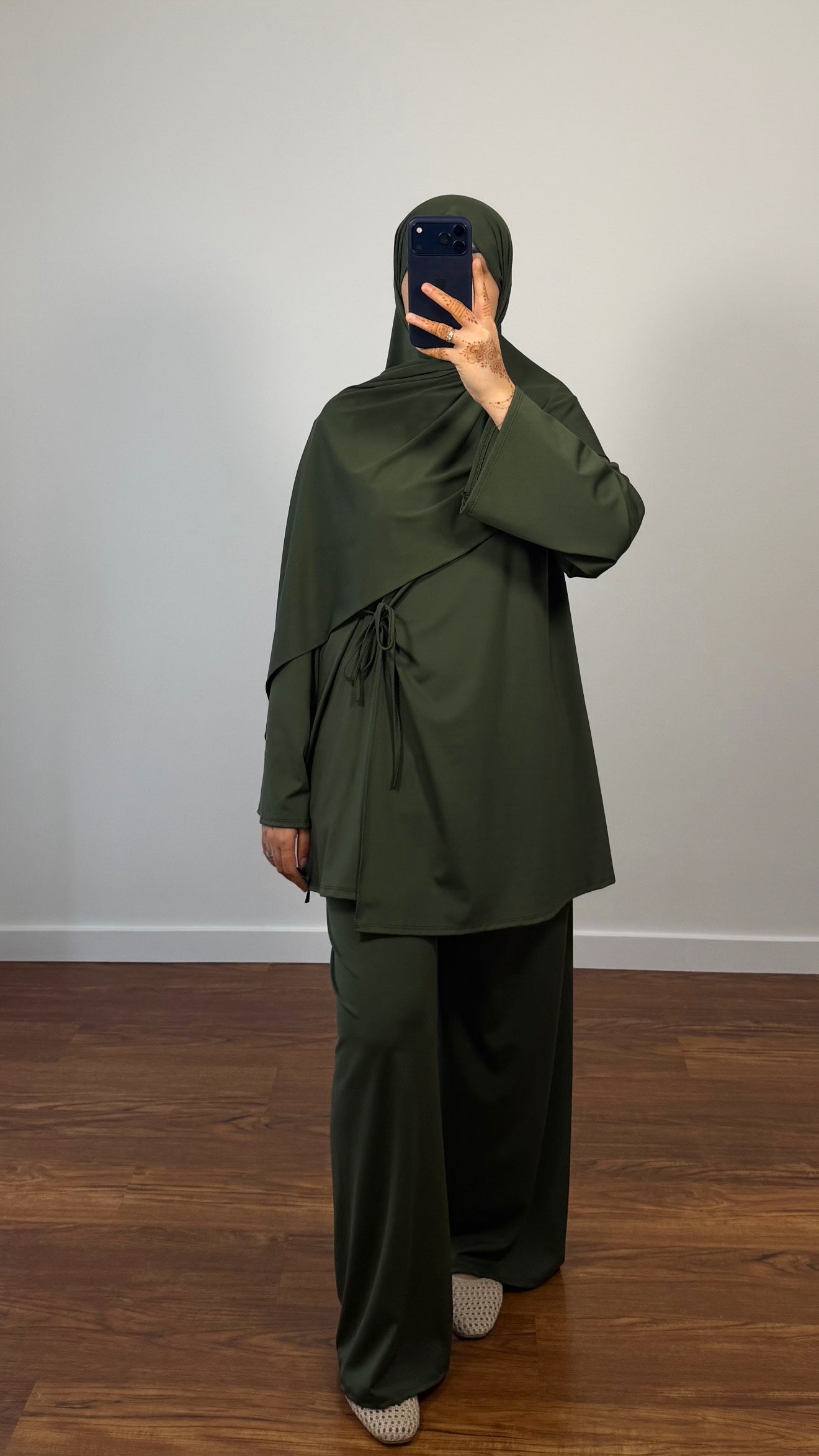 BURKINI FARAH 3 PIÈCES À NOUER VERT KAKI