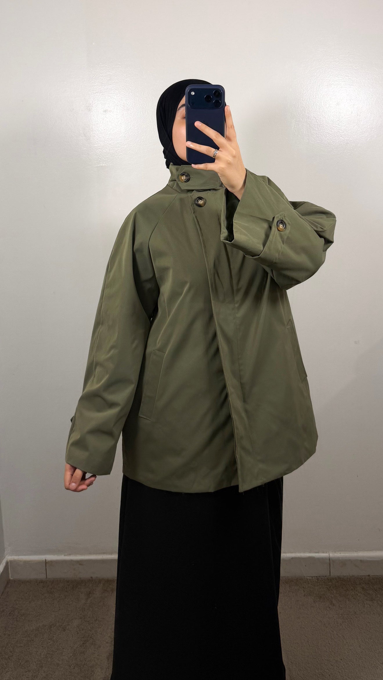 VESTE TRENCH VERT KAKI