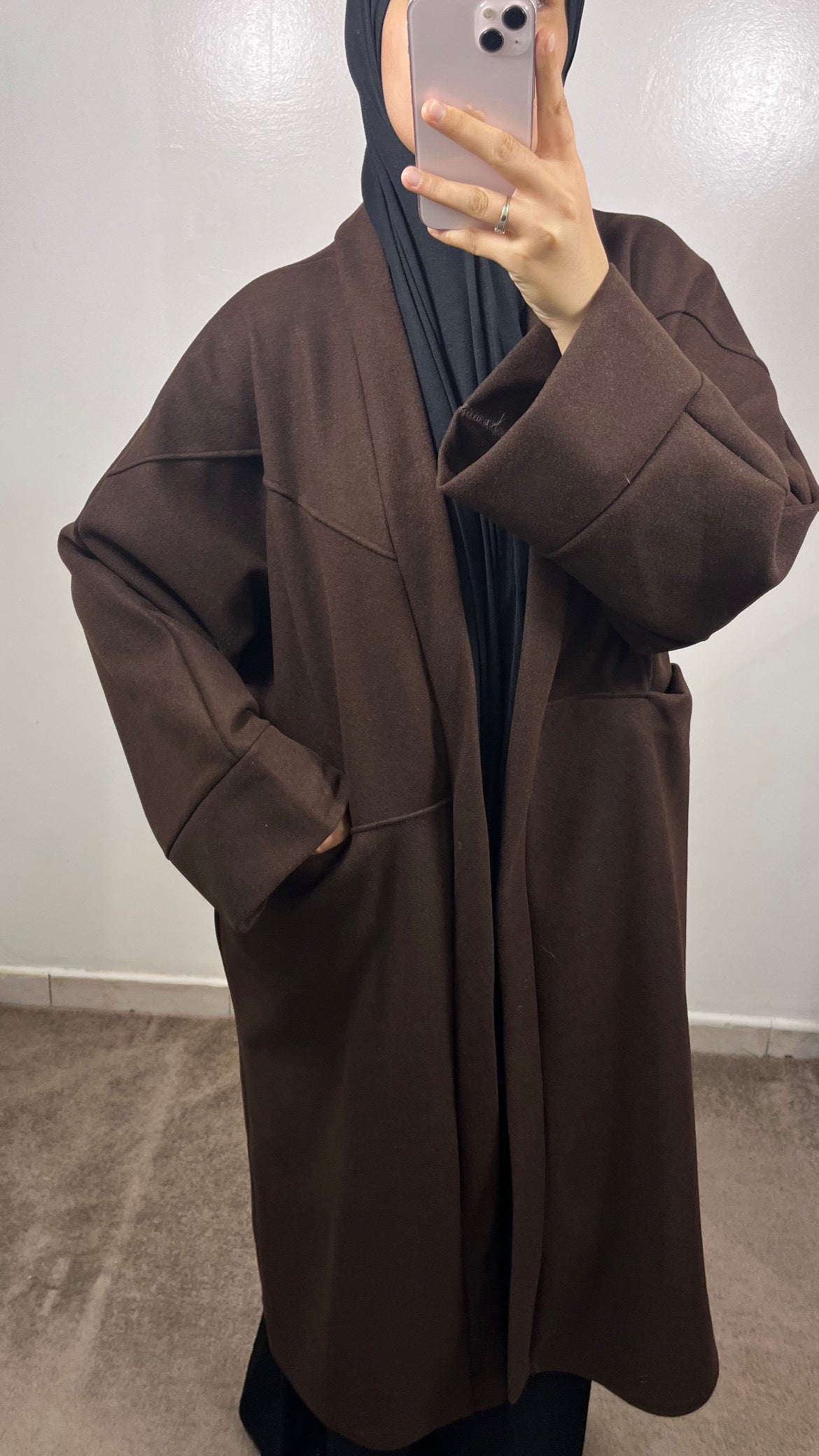 MANTEAU KIMONO SARAH OVERSIZE MARRON