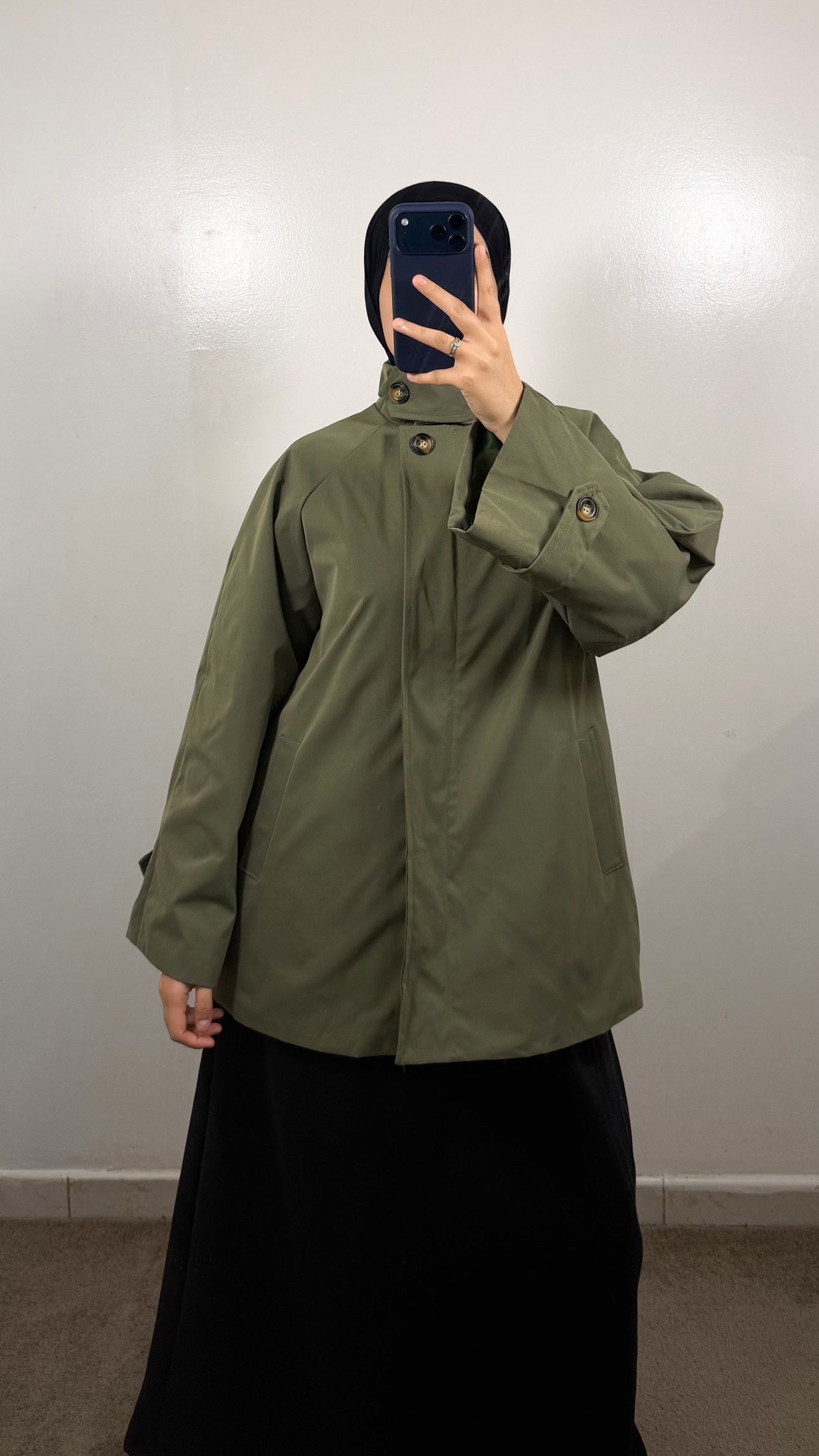VESTE TRENCH VERT KAKI