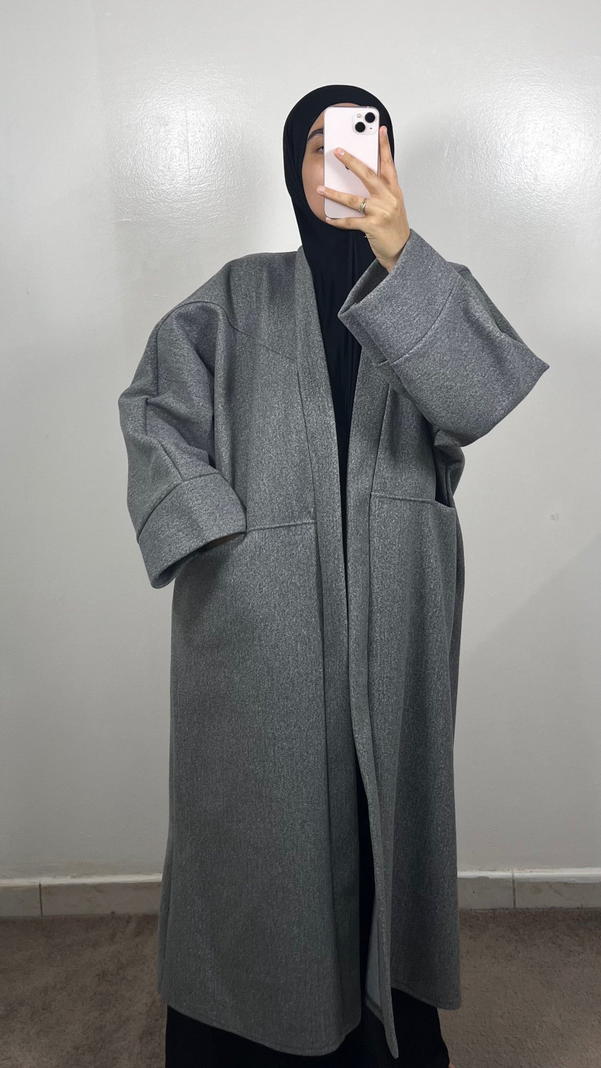 MANTEAU KIMONO SARAH OVERSIZE GRIS