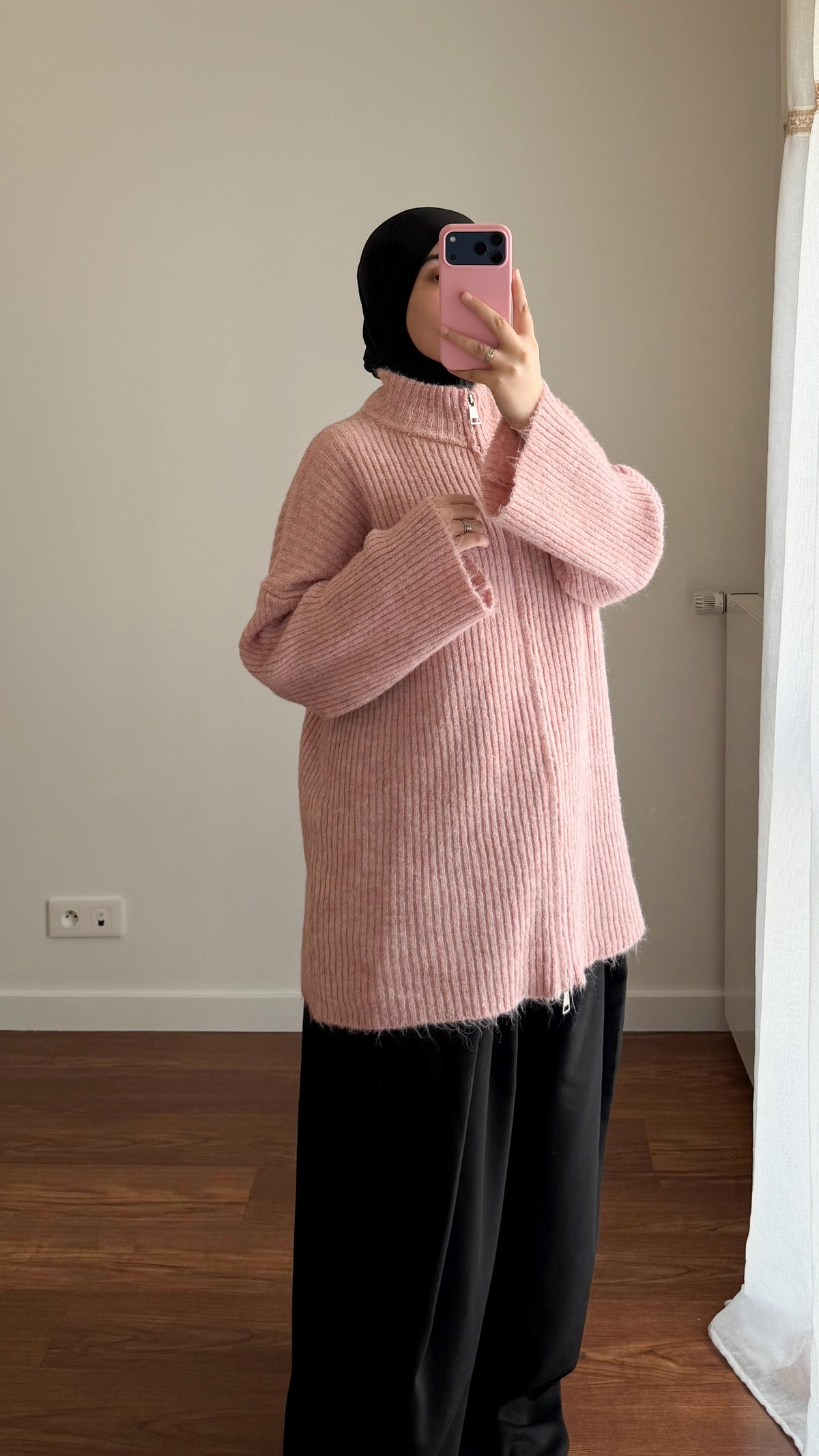 GILET ZIPPÉ ROSE