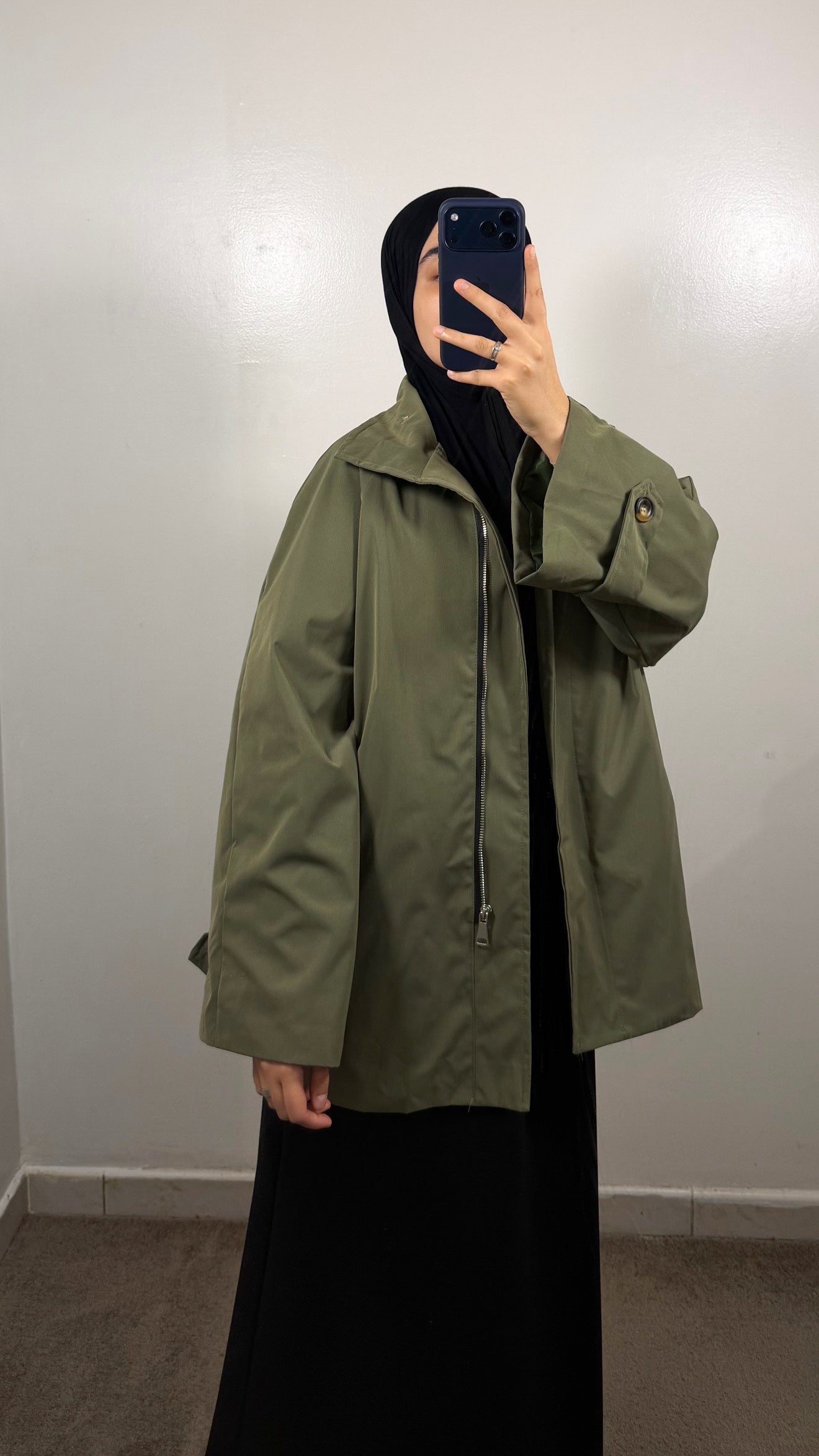 VESTE TRENCH VERT KAKI