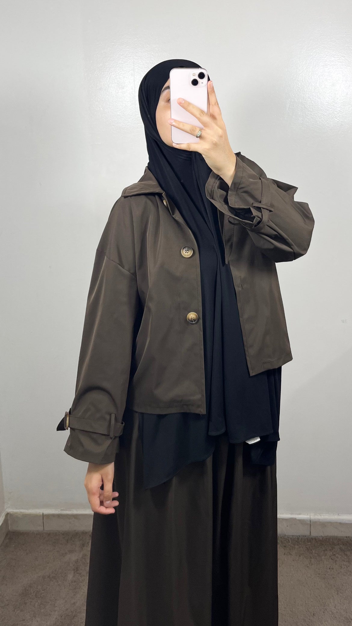 ENSEMBLE TRENCH VESTE + JUPE MARRON