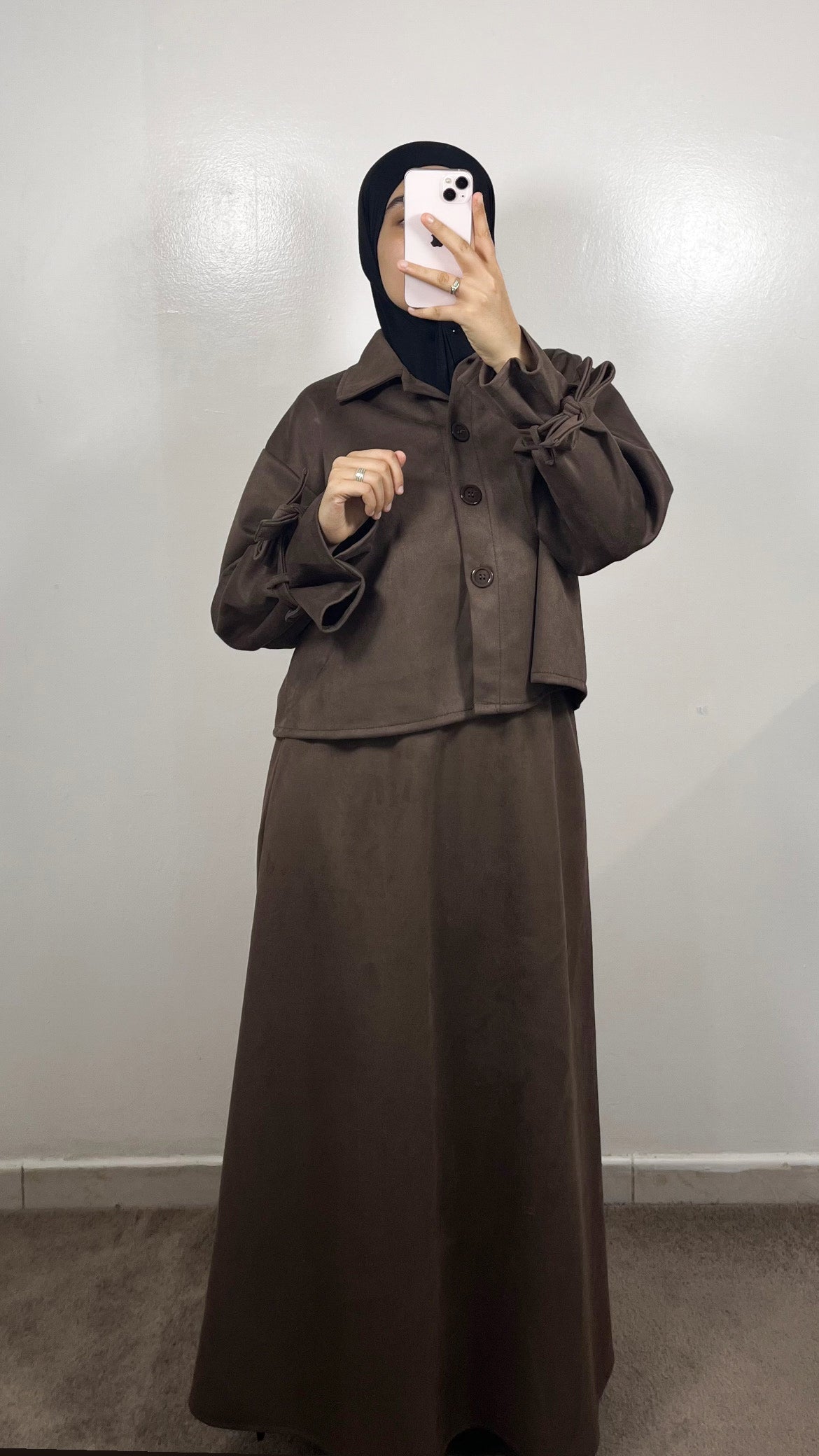 ENSEMBLE TRENCH 2.0 EN DAIM MARRON