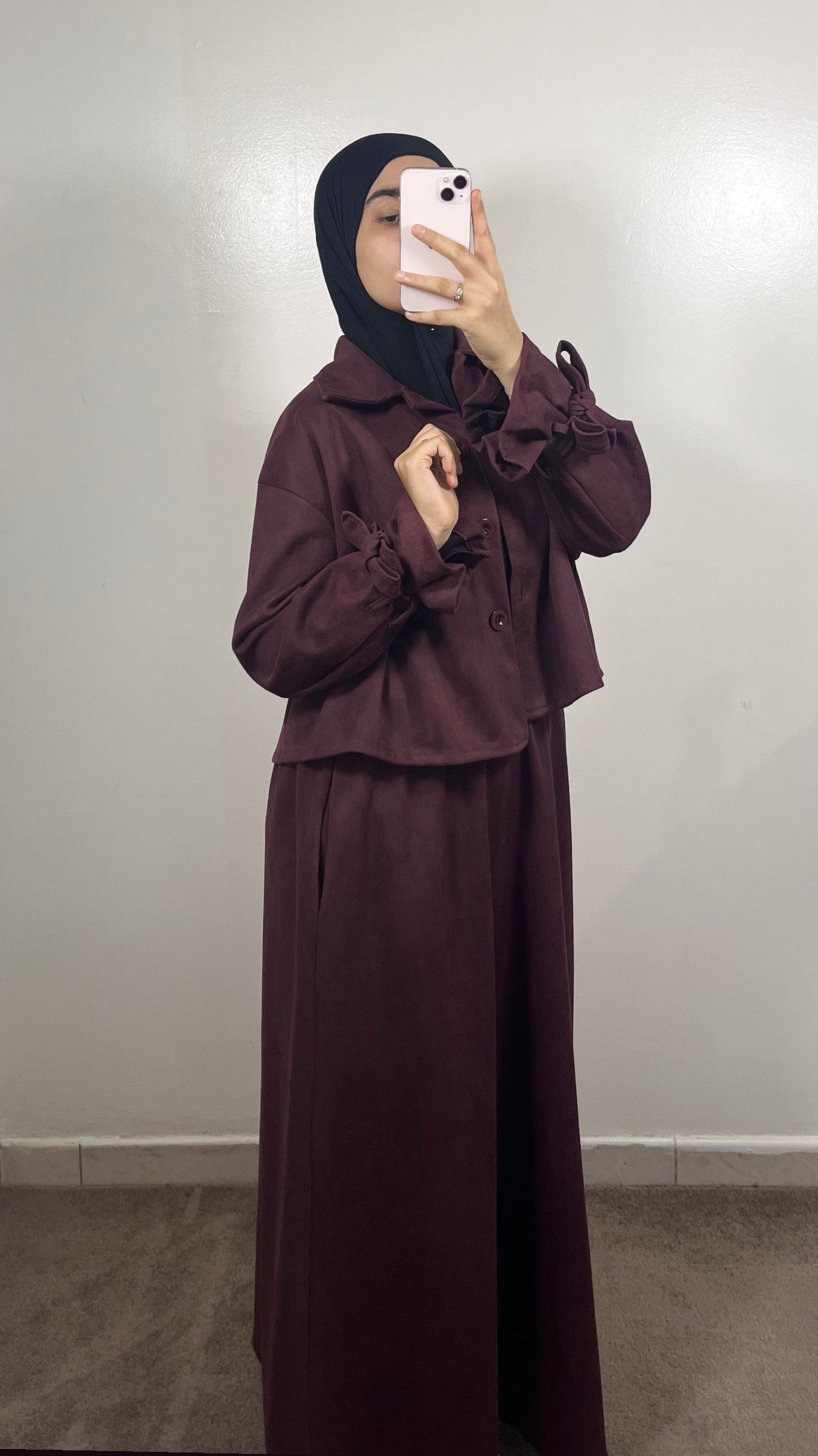 ENSEMBLE TRENCH 2.0 EN DAIM BORDEAU