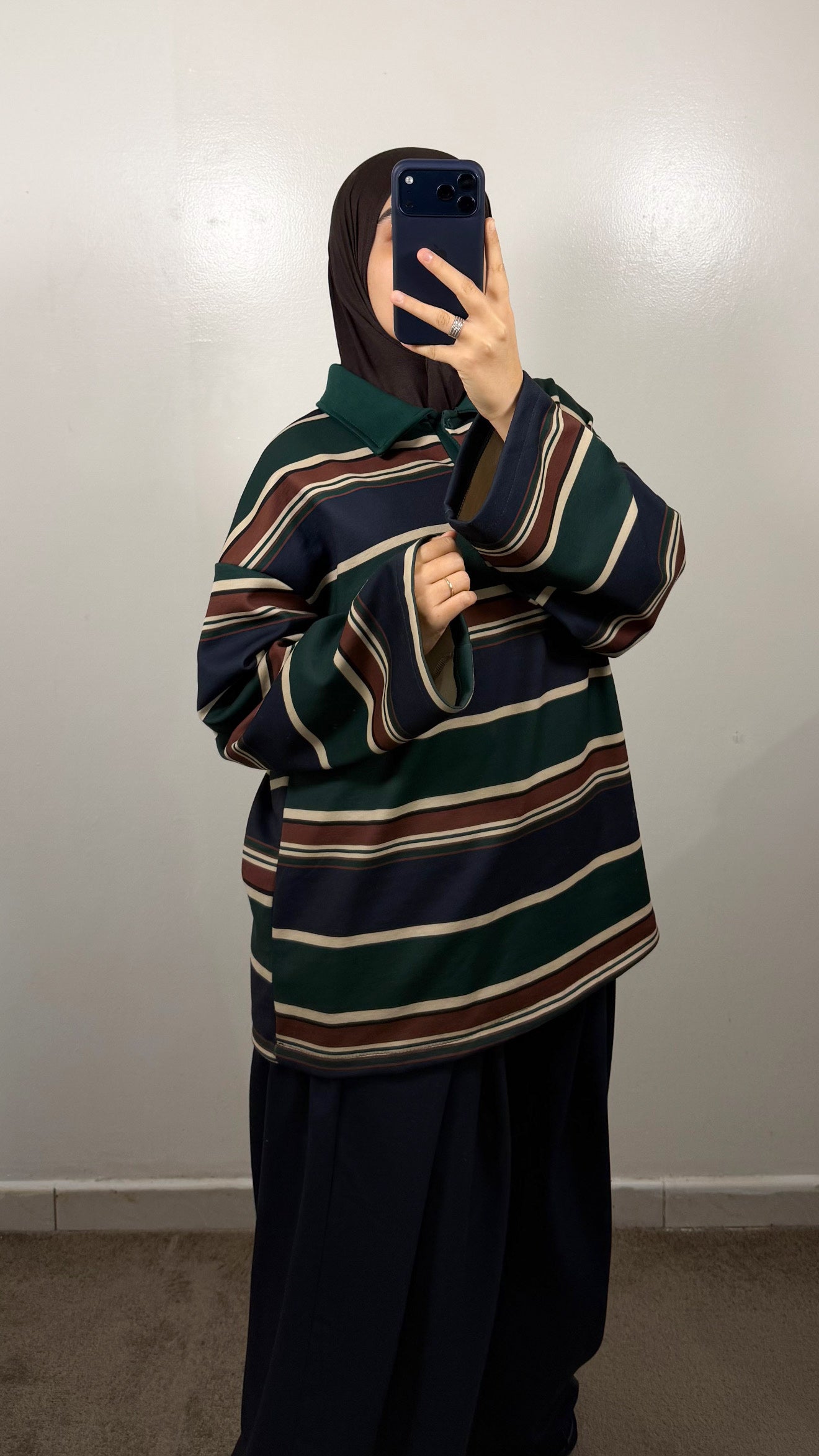 POLO EPAIS VERT/BLEU