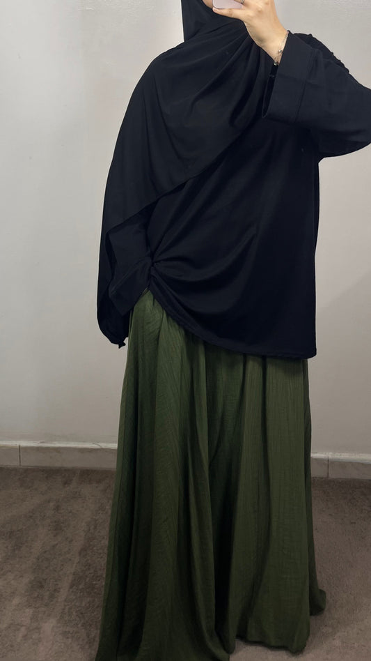 JUPE LONGUE VERT KAKI