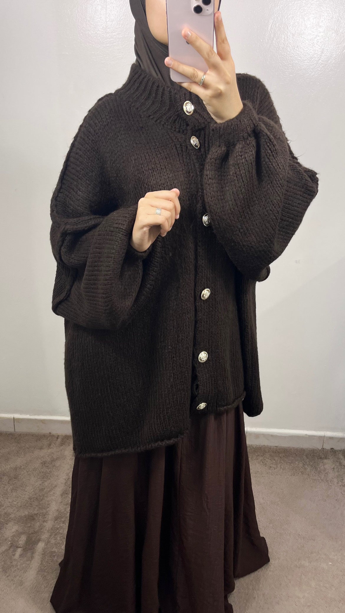 GILET BOUTONNÉ EN LAINE MARRON