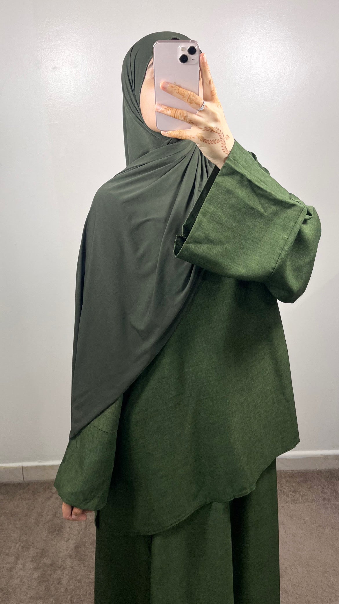 ENSEMBLE JUPE AYAT VERT KAKI