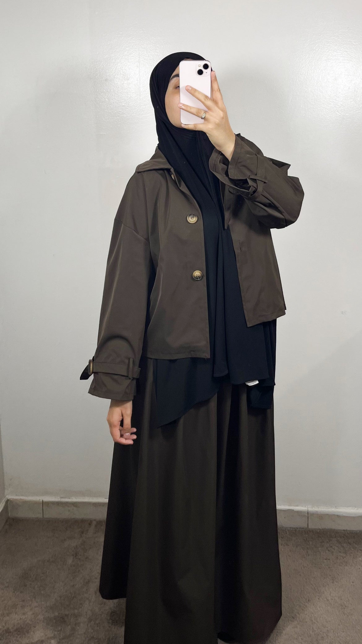 ENSEMBLE TRENCH VESTE + JUPE MARRON