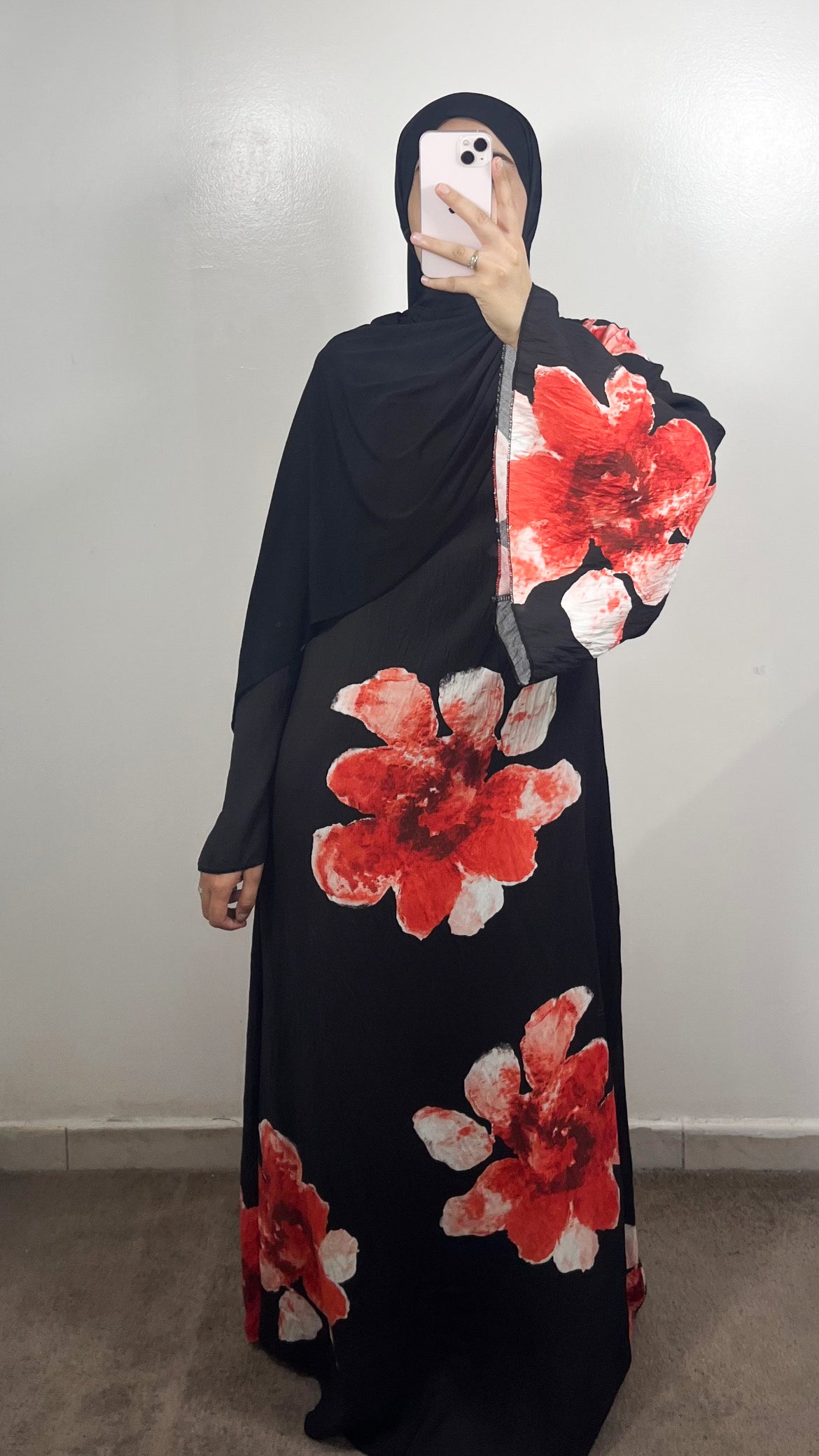 ROBE FLOWER NOIR/ROUGE