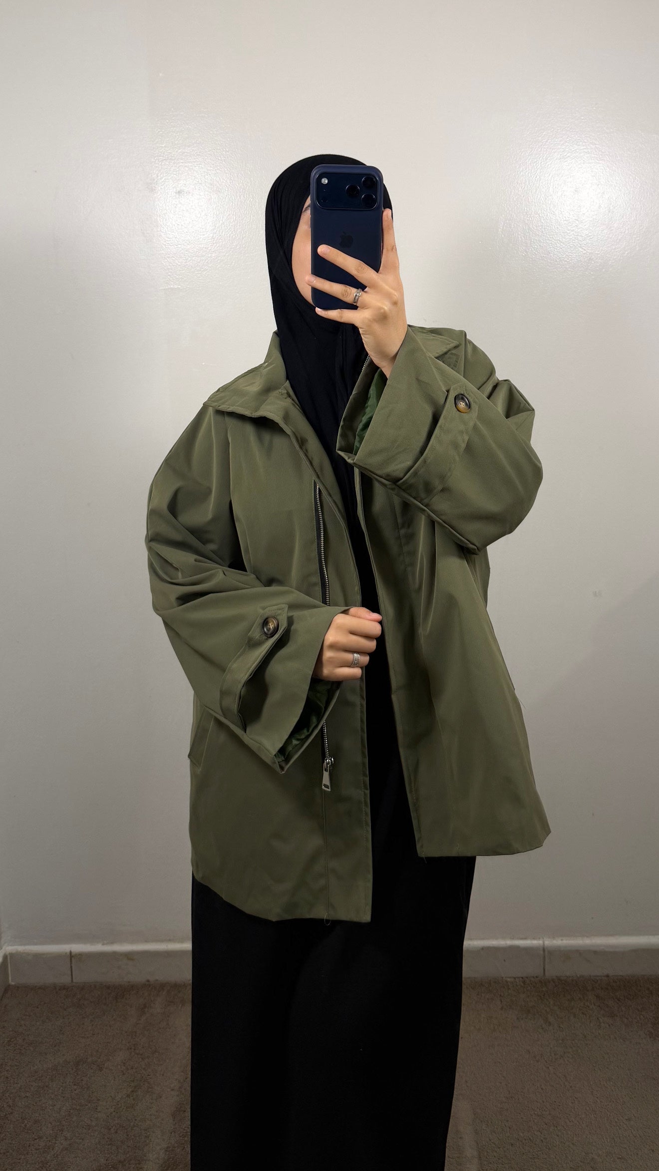 VESTE TRENCH VERT KAKI