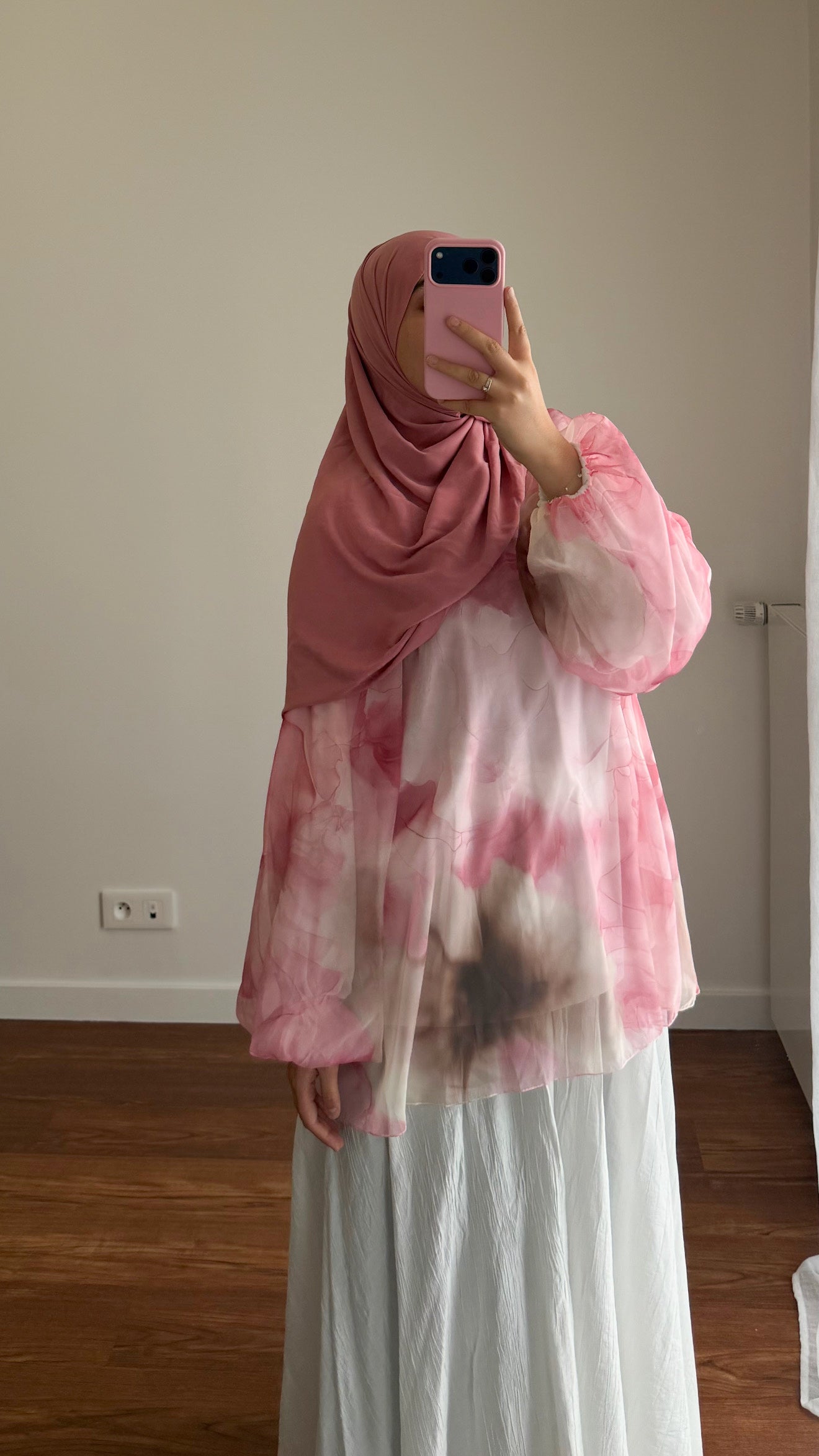 BLOUSE BICOLORE ROSE