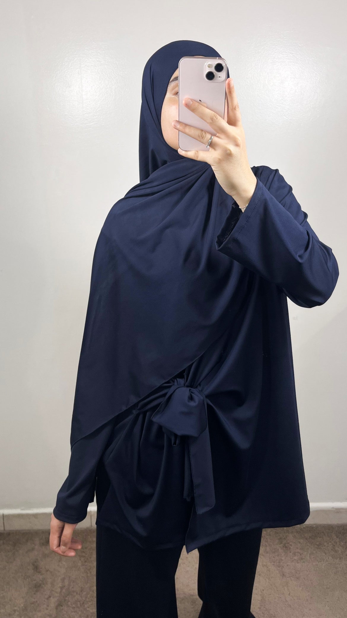 BURKINI 3 PIÈCES À NOUER BLEU MARINE