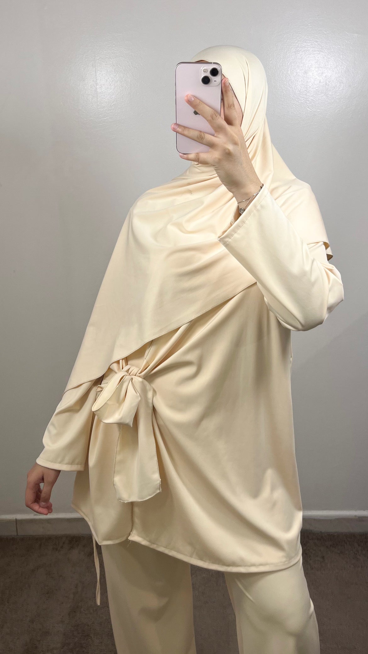 BURKINI 3 PIÈCES À NOUER BEIGE