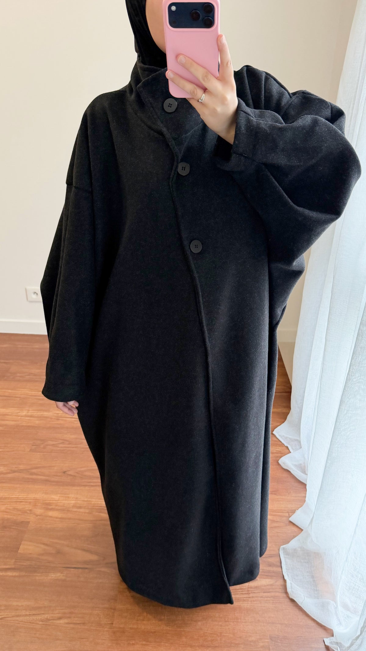MANTEAU LONG OVERSIZE NOIR