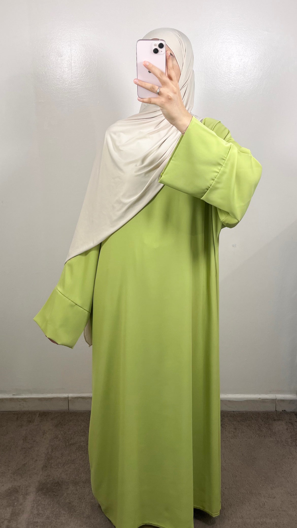 ABAYA HAWA VERT POMME