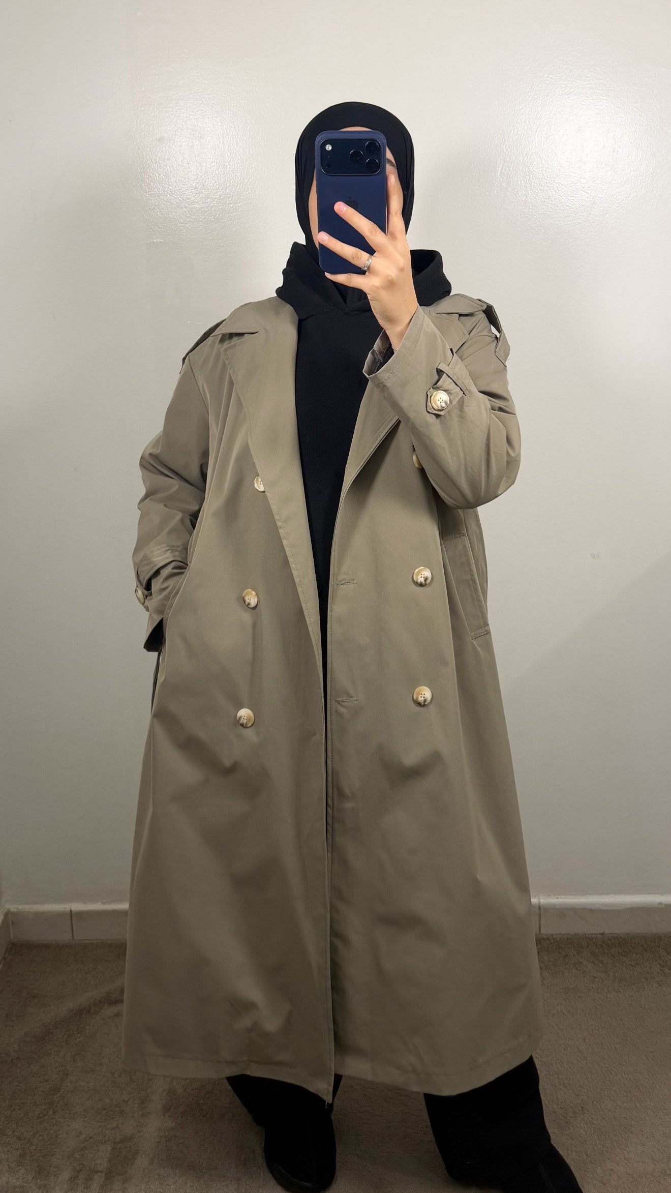 TRENCH LONG TAUPE