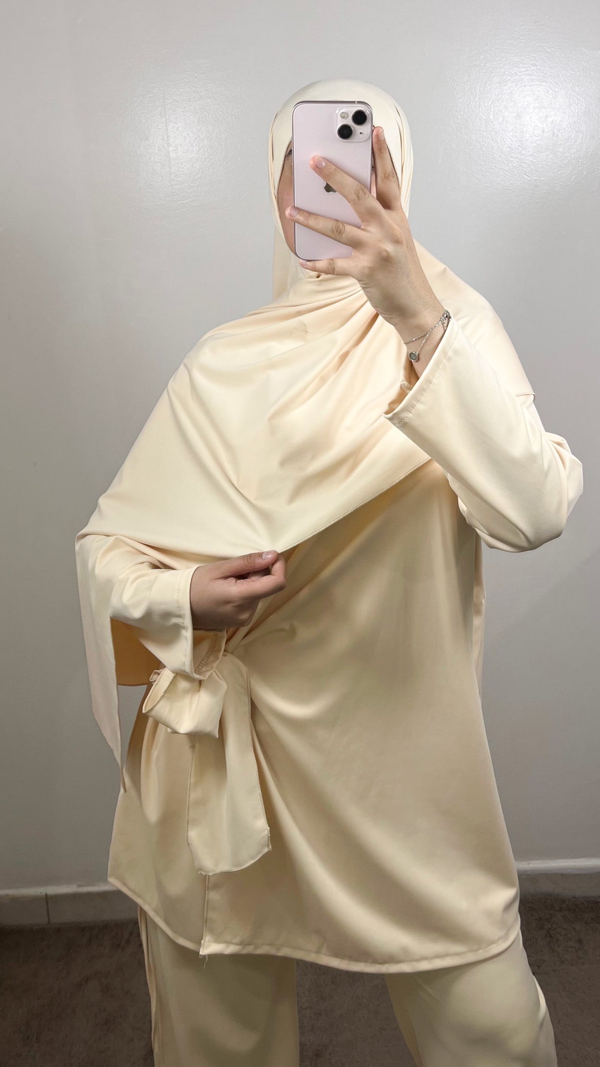 BURKINI 3 PIÈCES À NOUER BEIGE