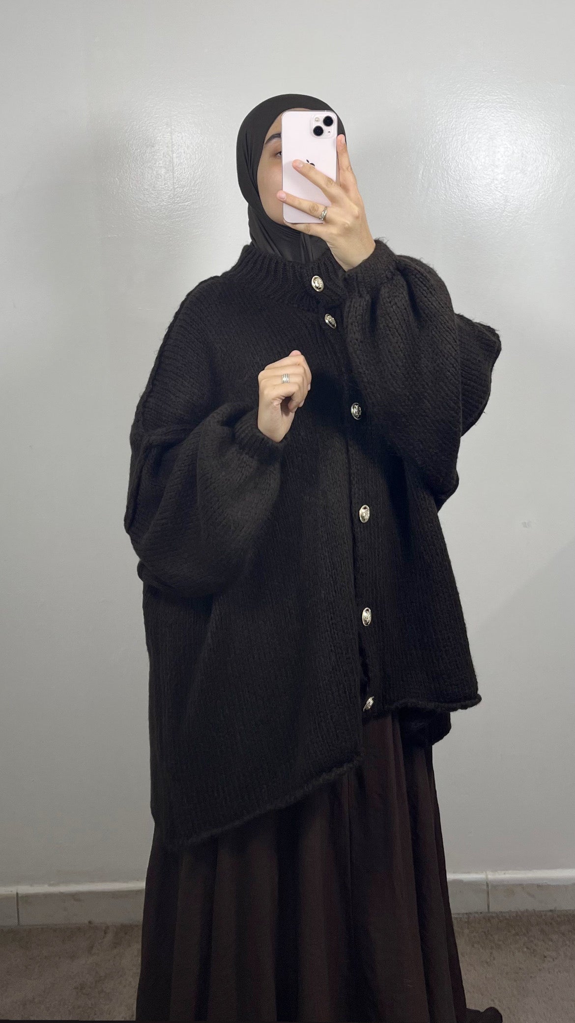 GILET BOUTONNÉ EN LAINE MARRON