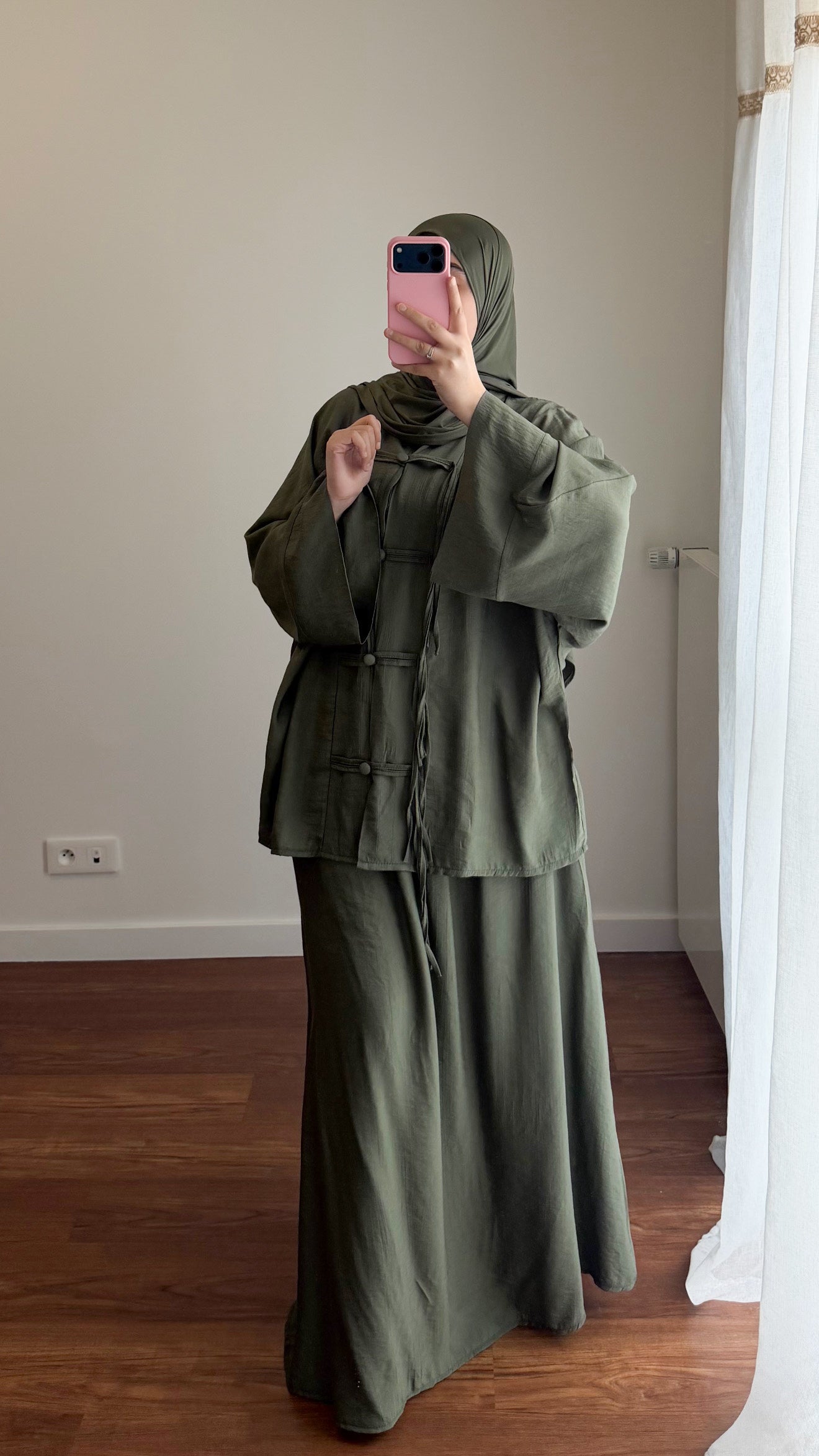 ENSEMBLE JUPE TOKYO VERT KAKI