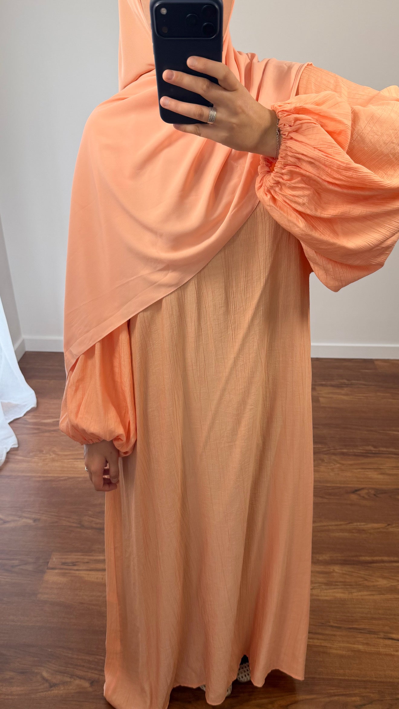 ABAYA AYAT MANCHES BOUFFANTES PÈCHE