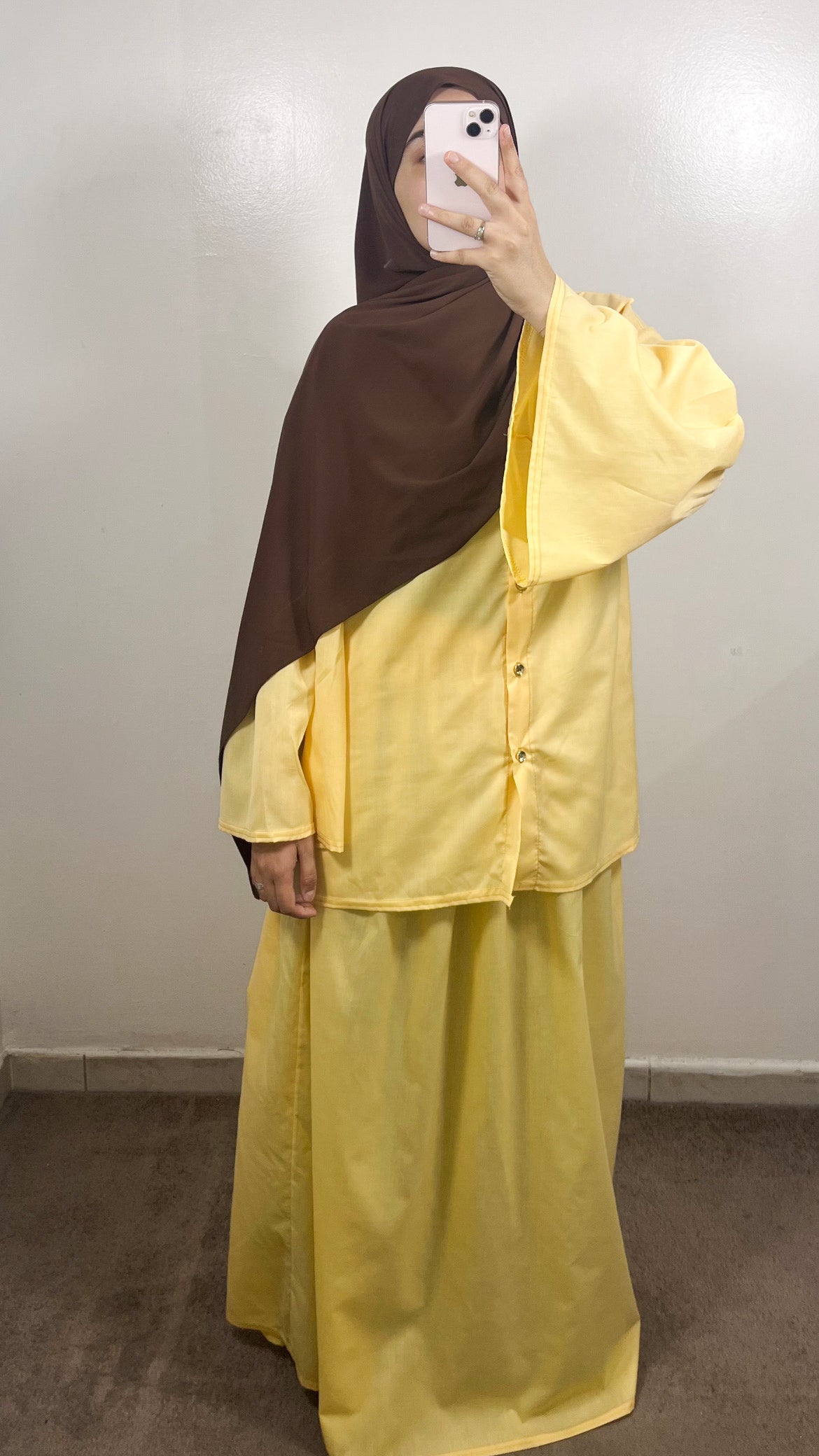 ENSEMBLE CLASSY CHEMISE + JUPE JAUNE
