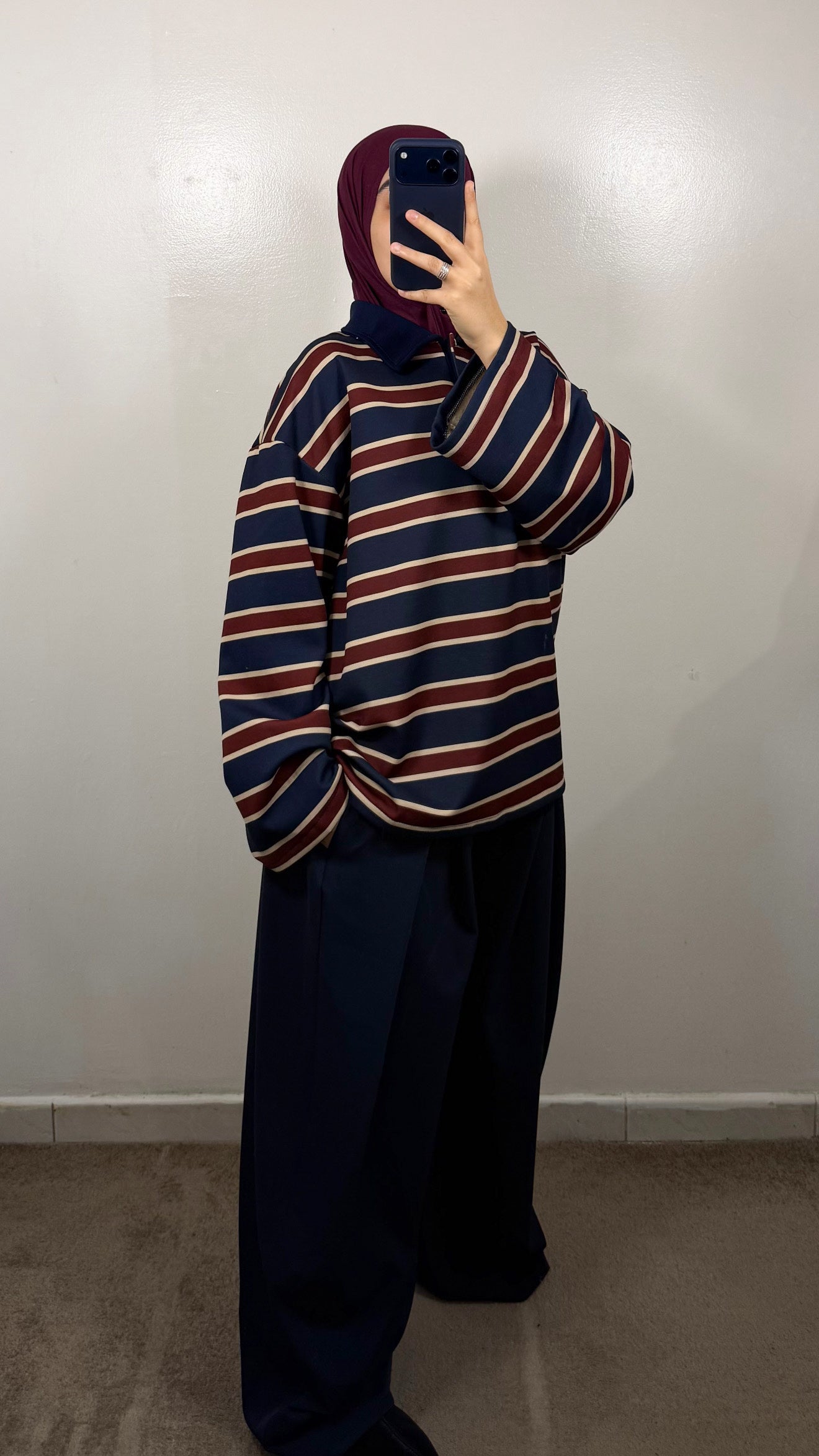 PANTALON COUPE BAGGY BLEU MARINE