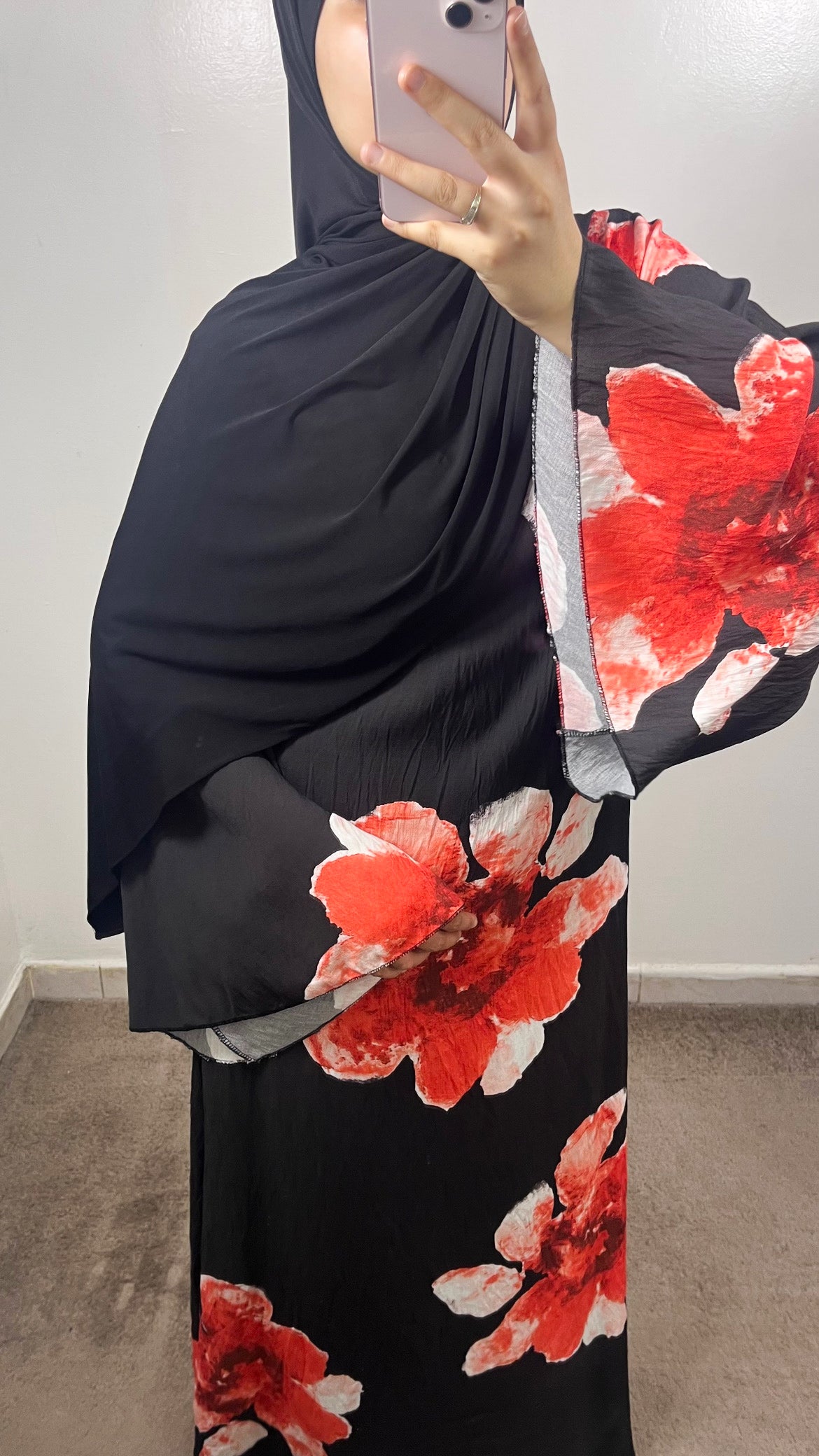 ROBE FLOWER NOIR/ROUGE