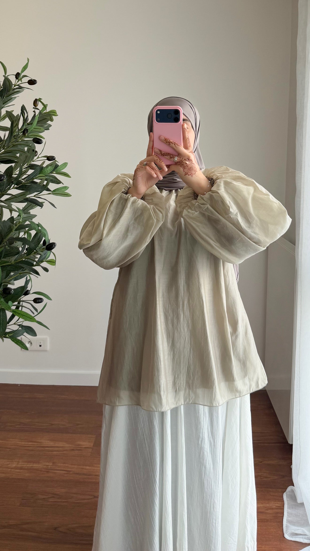 BLOUSE TENCEL TAUPE