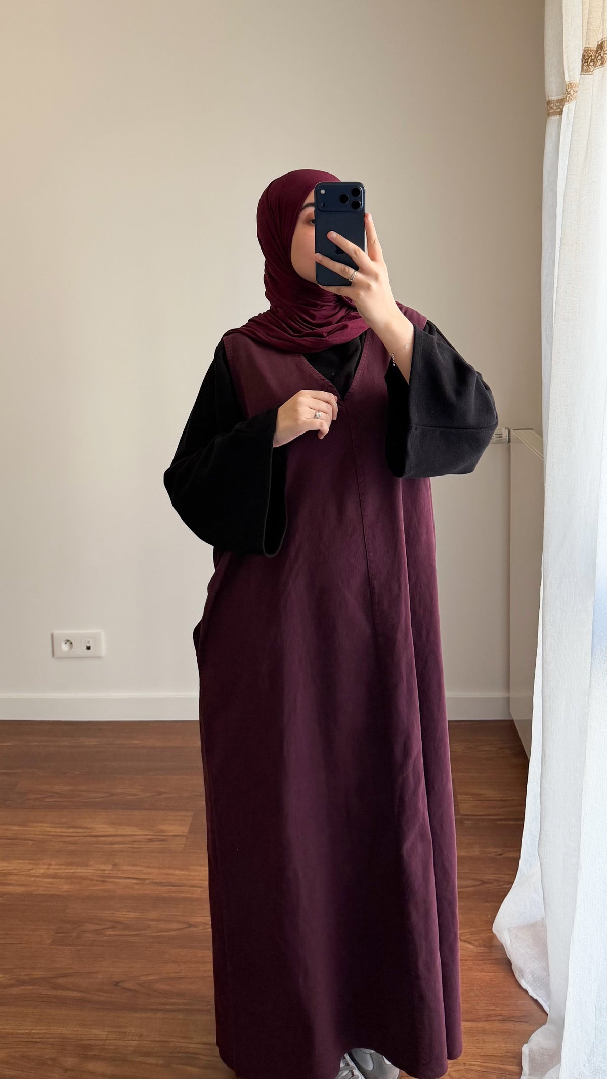 ROBE SANS MANCHES EN JEAN BORDEAU